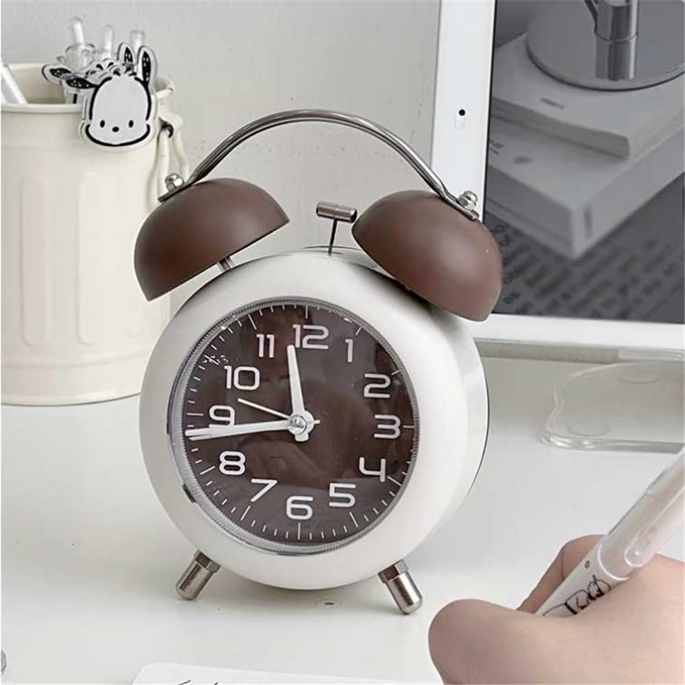 Rlybl Alarm Clock Digital That Show Temperature, Date And Loud Sound Alarm (Twin Bell Brown)