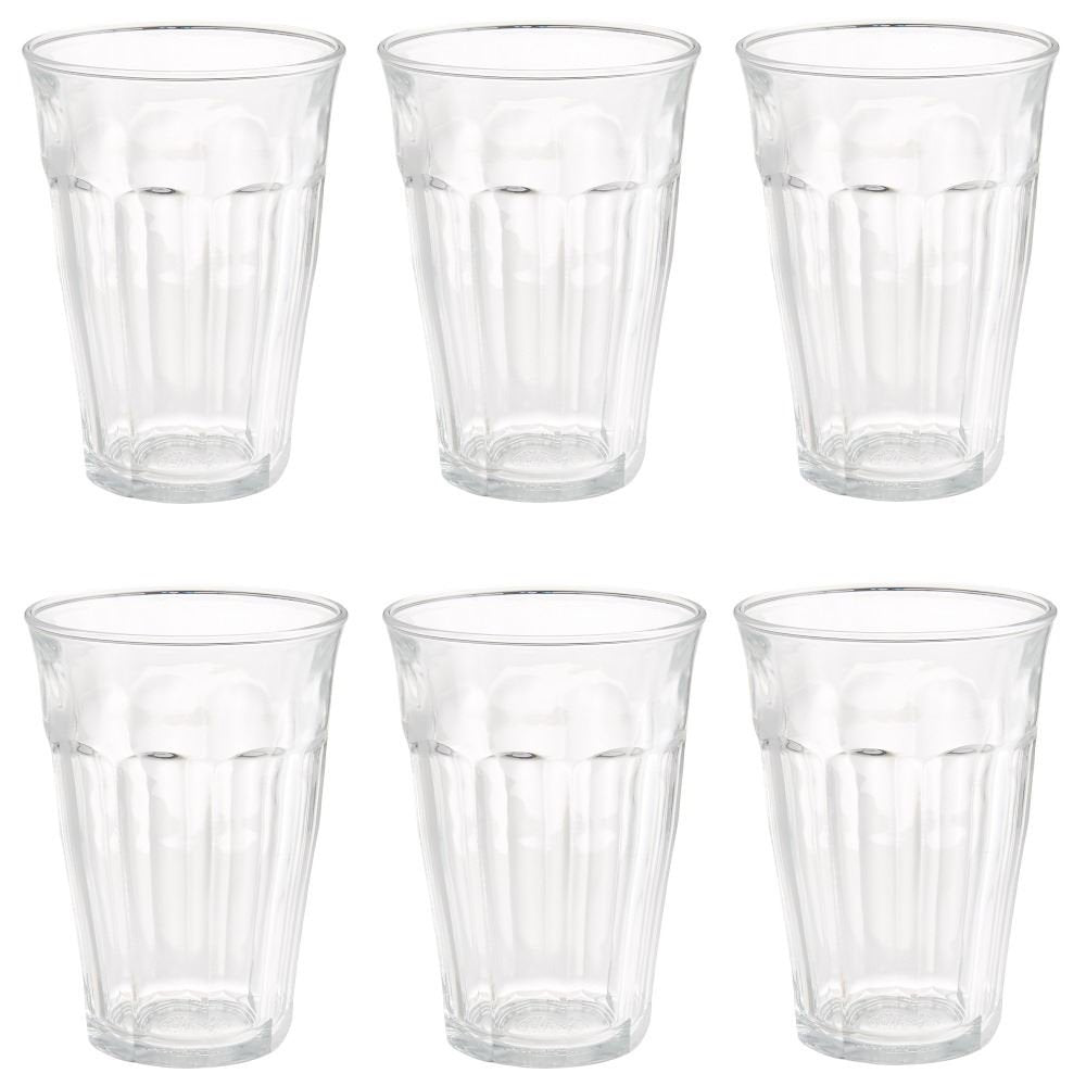 Duralex Picardie Glass Tumbler Tumblers 12.5Fl Oz Clear Glasses Set Of 6