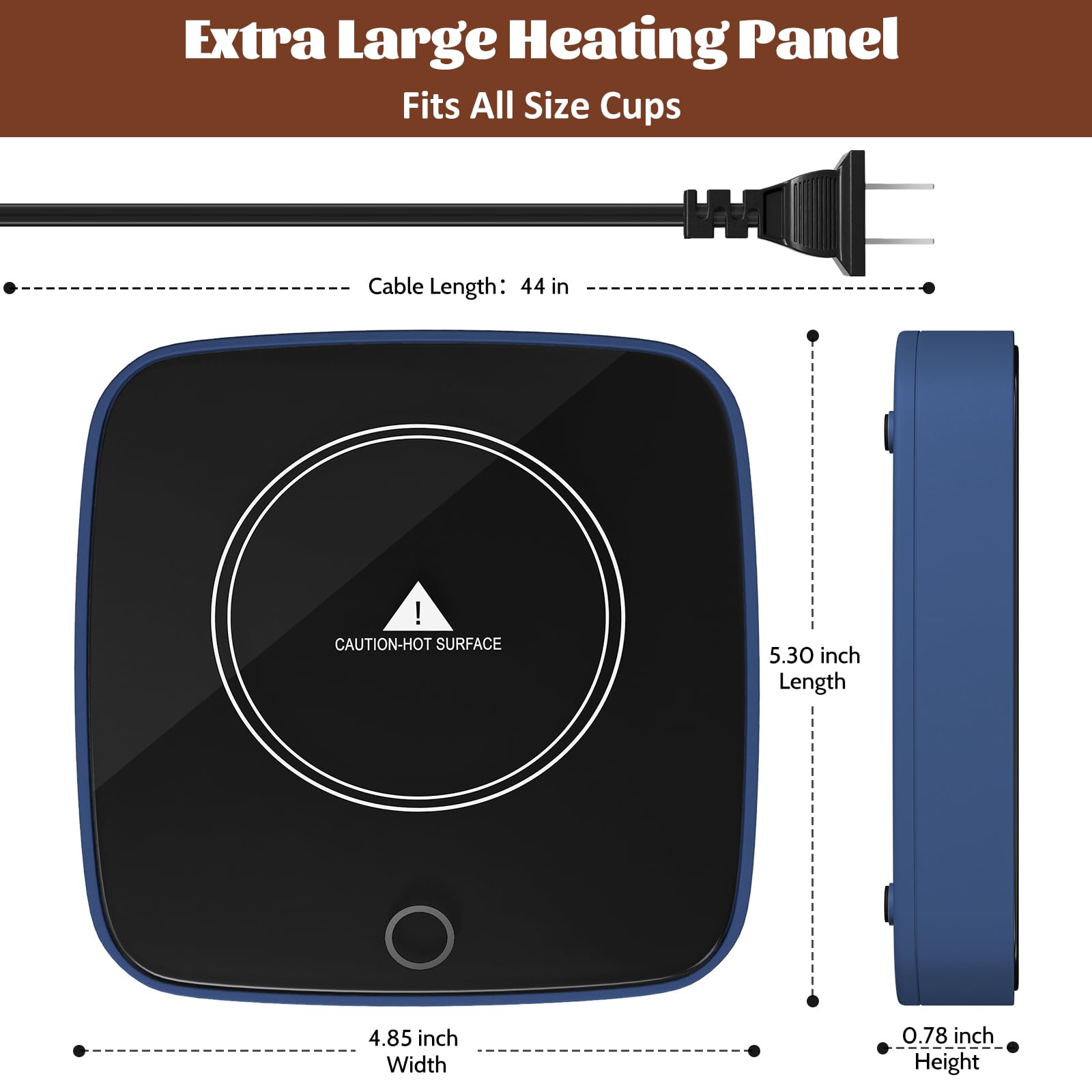 Coffee Cup Warmer, Smart Coffee Mug Warmer For Desk Home Office Use With 3 Temperature Setting, Beverage Warmer Candle Warmer Fo