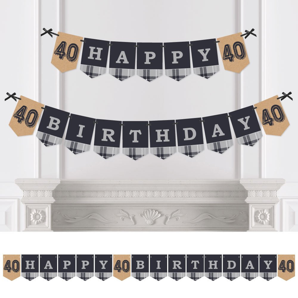 Big Dot Of Happiness 40Th Milestone Birthday Party Bunting Banner - Vintage Party Decorations - Happy Birthday