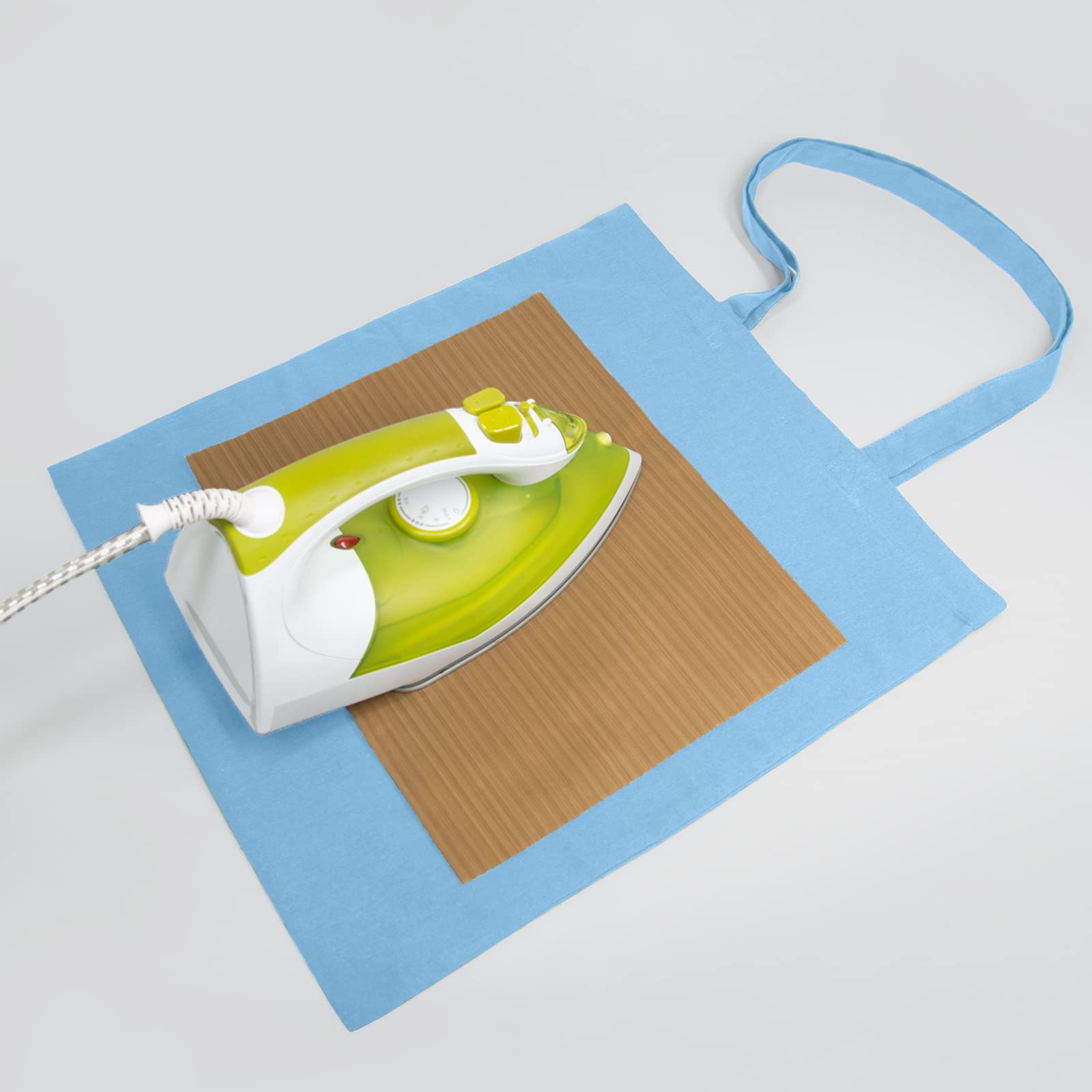 Npbag 15 Pack 15 ' ' X 16 ' ' Baby Blue Cotton Tote Bags, Blank Bulk Cloth Bags With 1Pc Of Ptfe Teflon Sheet