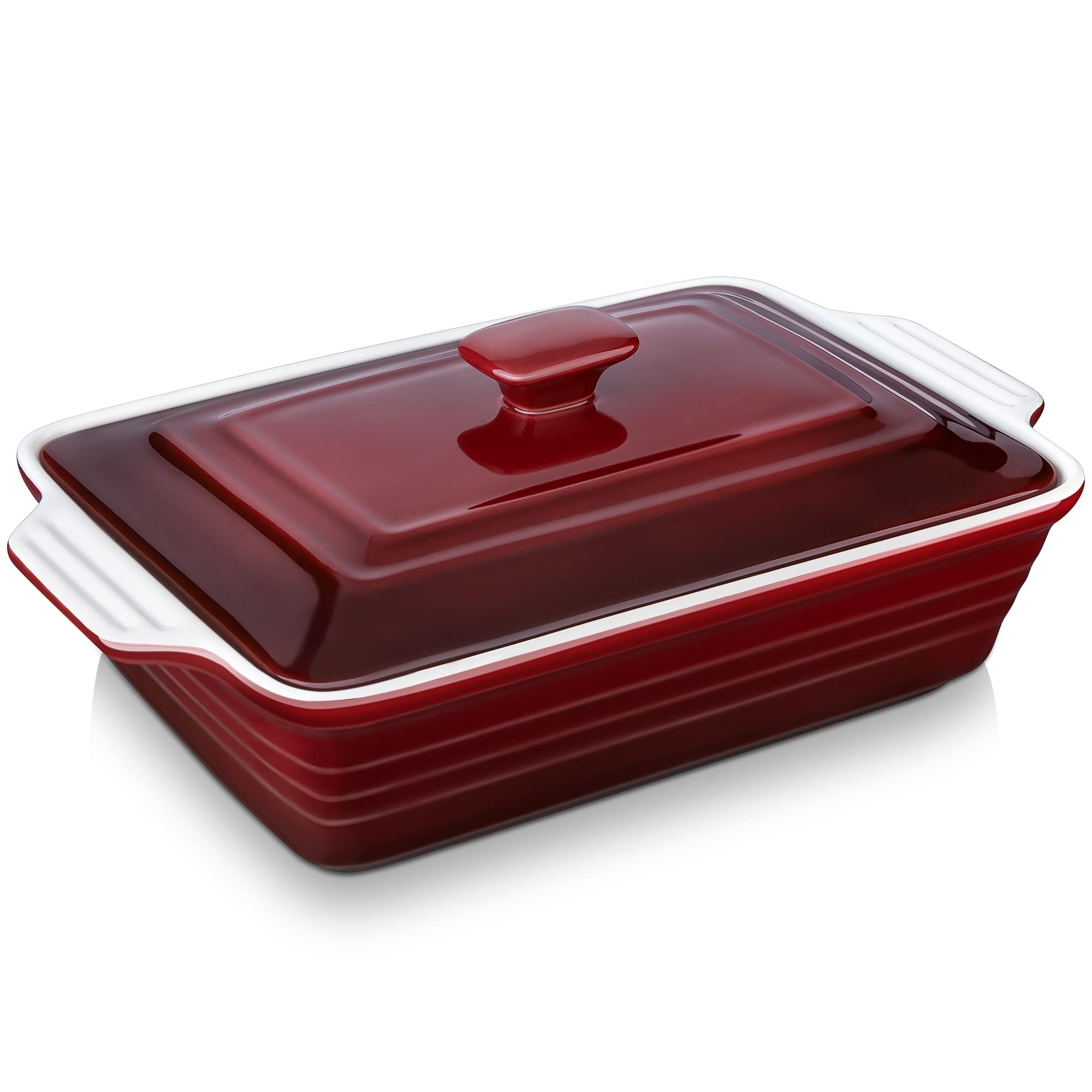 Lovecasa Nonstick Casserole Dish With Lid, 4.5 Quart Lasagna Pan Deep, 9X13 Ceramic Baking Dish For Dinner, Banquet, And Party,