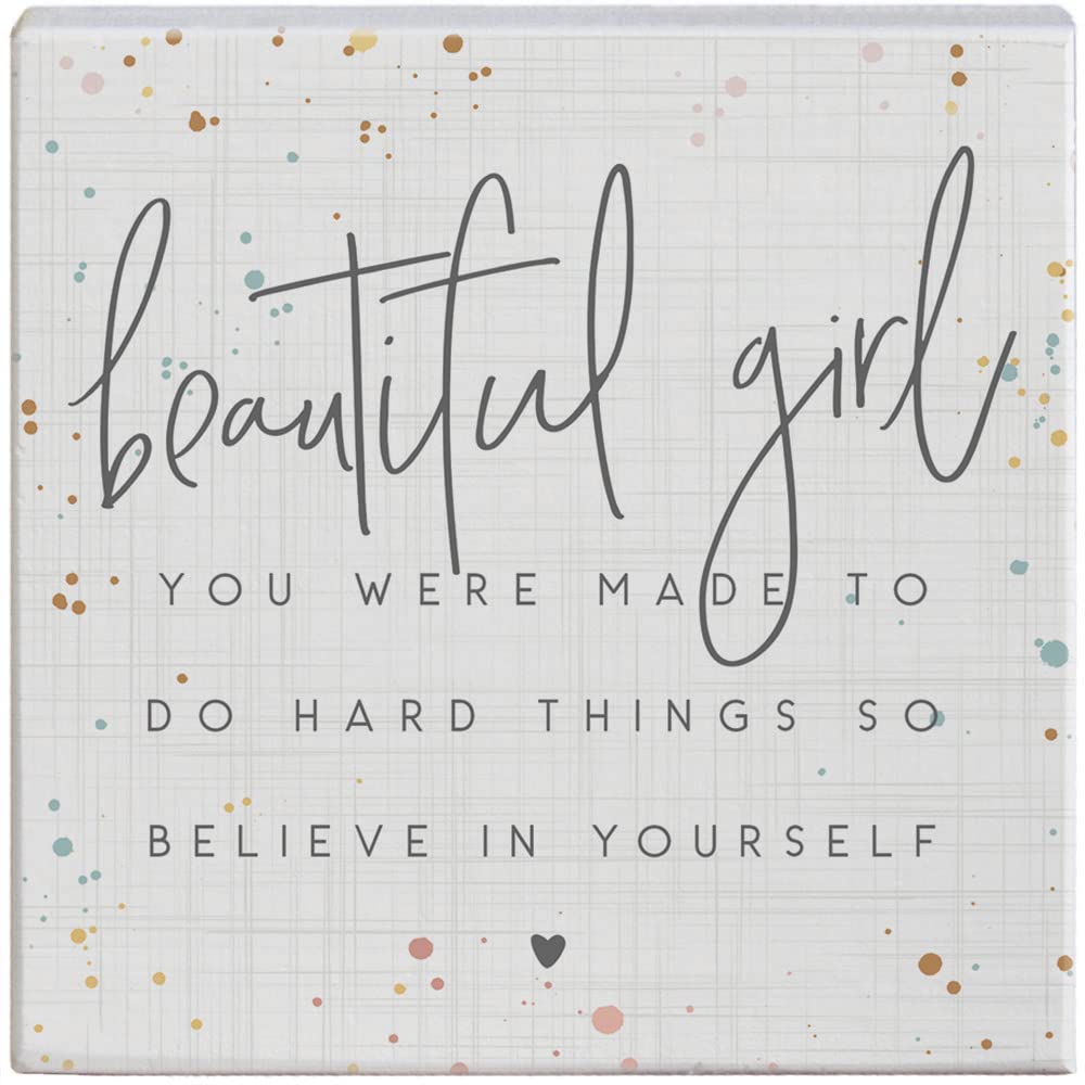 Simply Said, Inc Small Talk Squares 5.25'' Wood Sign - Believe In Yourself - Sts1608