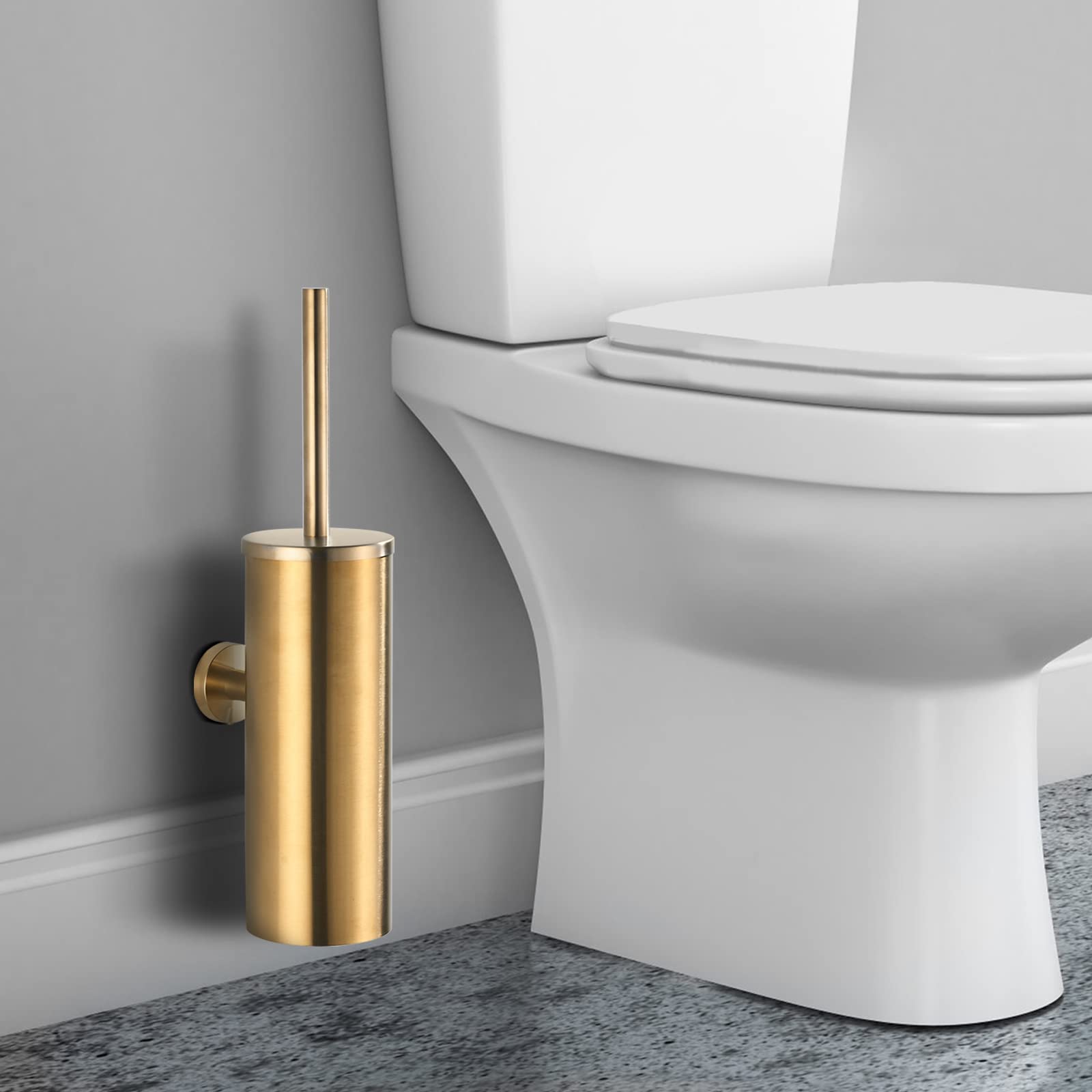 Tinyrow Toilet Brush With Holder For Bathroom Toilet Bowl Brush Holder Toilet Bowl Cleaner Brush Wall Mounted Toilet Brush Brush