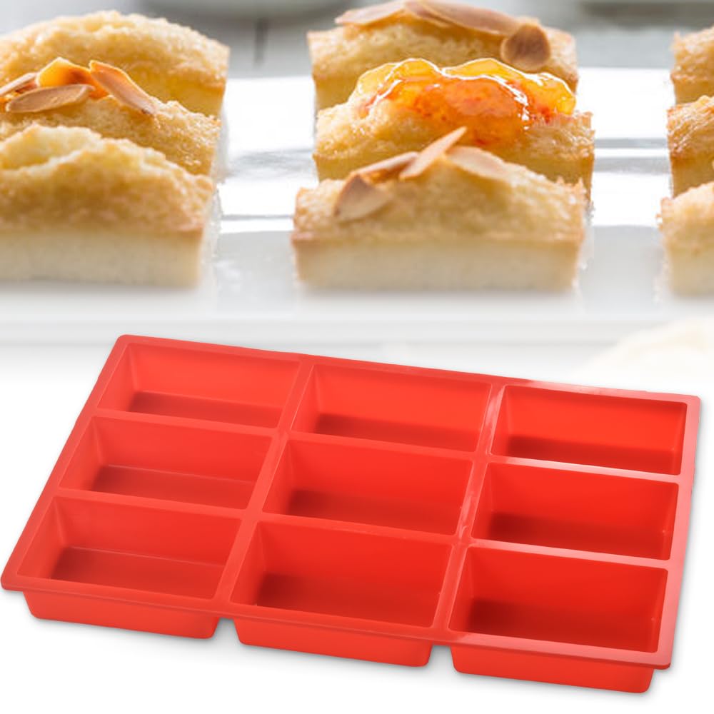 Ionegg Silicone Mini Loaf Pan, Non-Stick Mini Bread Pan, 9 Cavity Silicone Bread Baking Mold, For Mini Loaf Cake, Bread, Meatloa