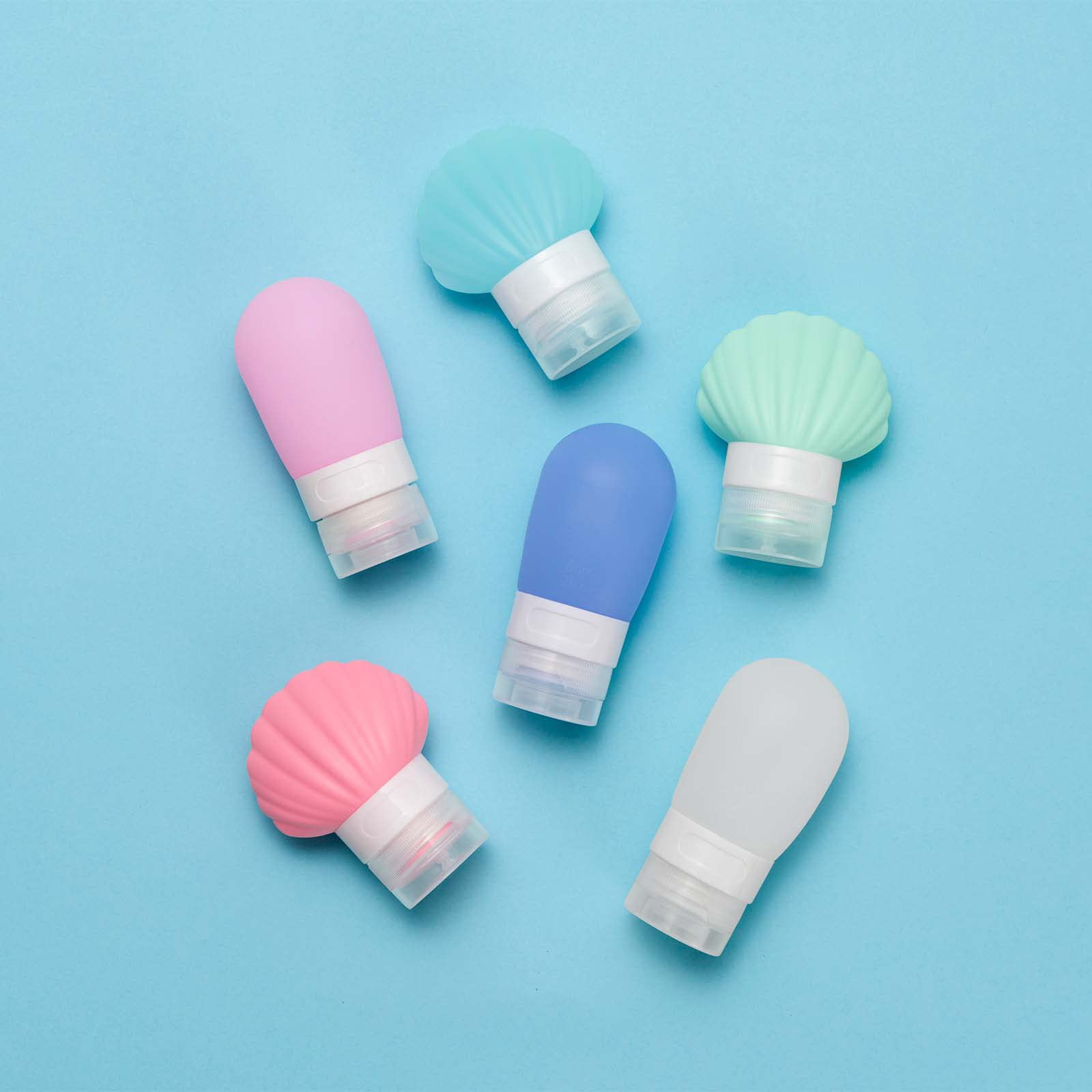 Kismetics Leak Proof Squeezable Silicone Travel Bottles, Reusable, Refillable Bottles, Bulb Shape, Sustainable, Tsa Carry On App