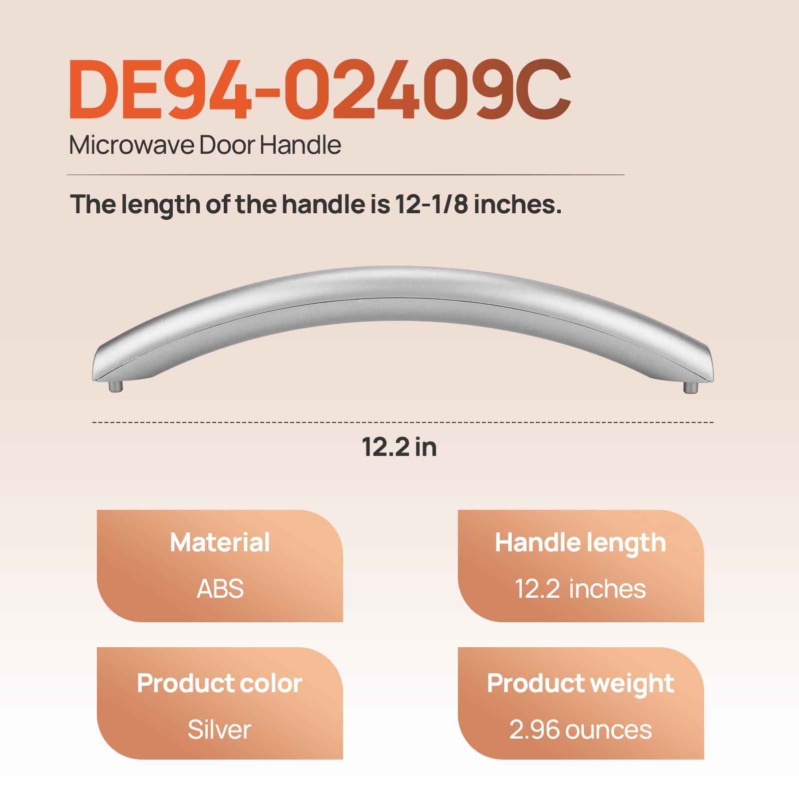 Me16K3000As Microwave Oven Door Handle Replacement For Samsung Microwaves Parts Model De94-02409C Smh1611Se 12-1/8 Inch