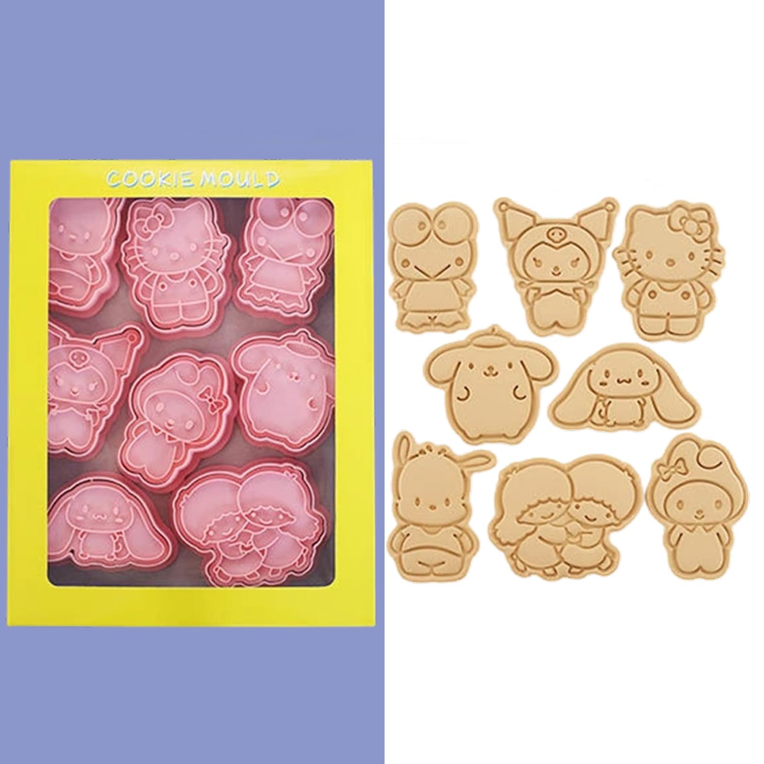 Cute Kitty Cat Cookie Cutter, 8 Pieces Cookie Cutters With Embossed Stampers Set, Plastic Cookie Cutters Molds Press Set, Cookie