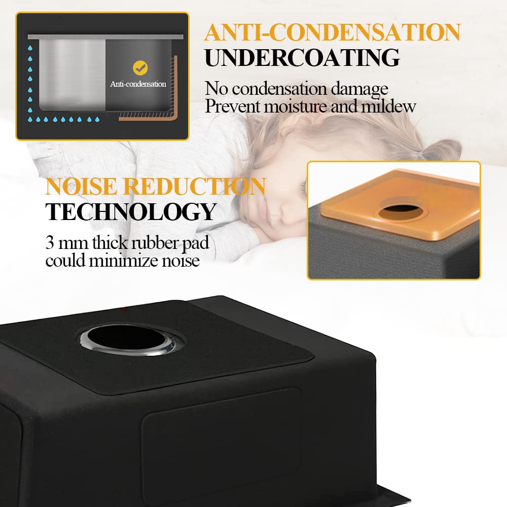 Black Kitchen Sink, Stainless Steel Topmount Bar Sink 33X22X9 Inch Single Bowl Drop In Kitchen Sink Combo-Sink Grid,Soap Dispens