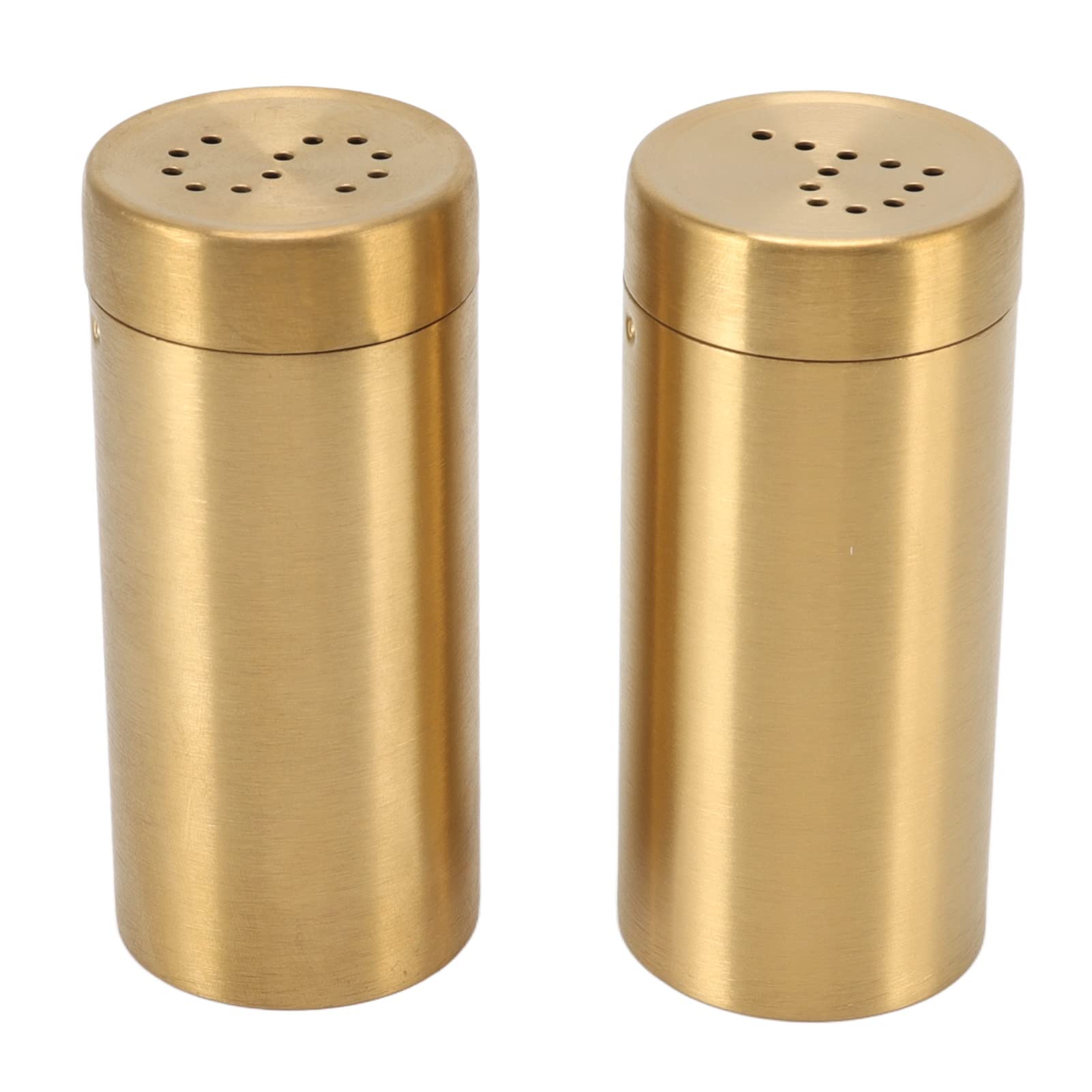 Gold Salt And Pepper Shakers Salt Shaker Gold Stainless Steel 2Pcs Gold Spice Jar Stainless Steel Rustproof Screw Open Top Seaso