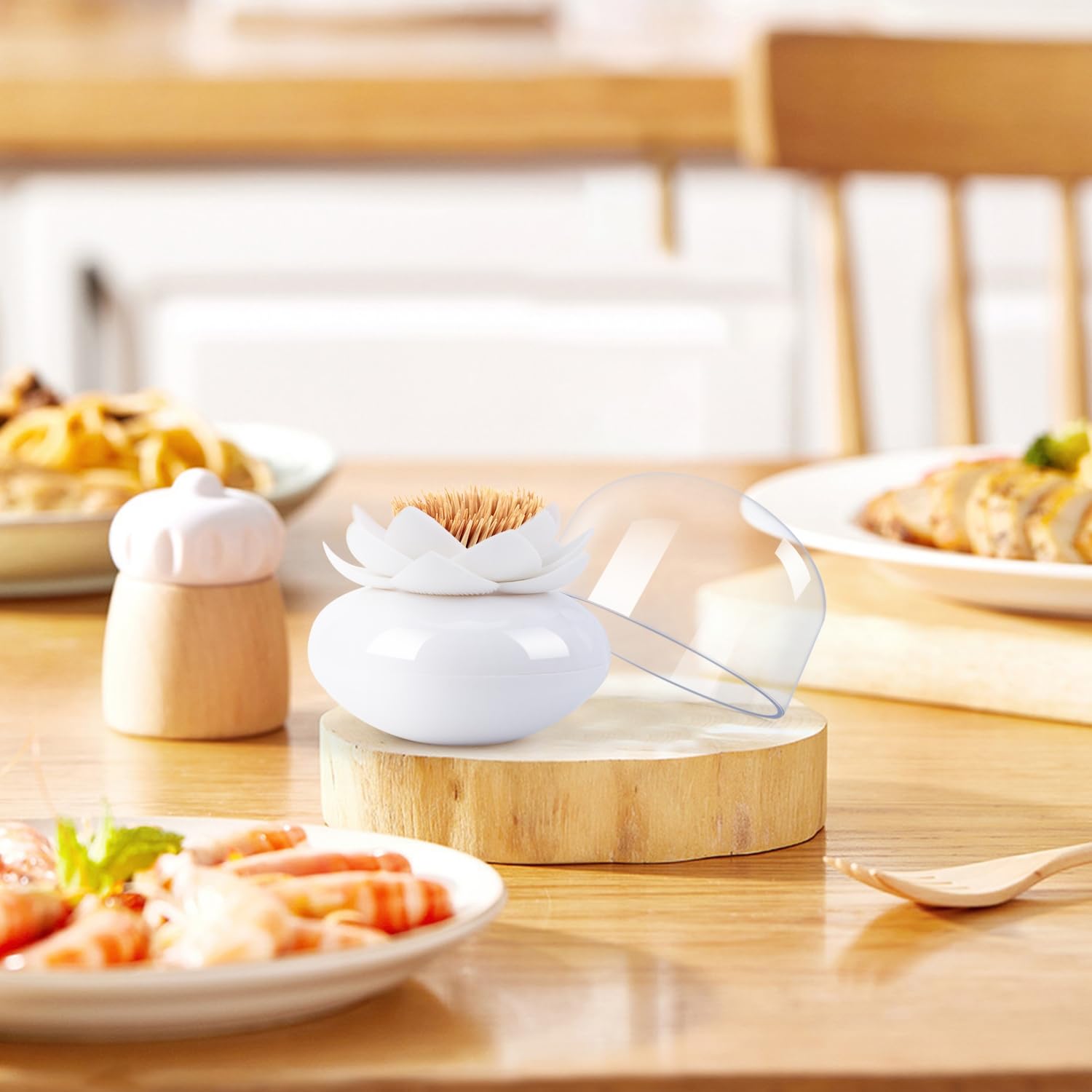 Bloss Lotus Cotton Swab Holder Q-Tip Holder Cotton Bud Holder Stylish Birthday Gift Cotton Swab Box Beauty Toothpicks Holder Too