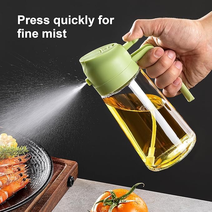 Trendplain 16Oz Oil Dispenser Bottle For Kitchen - 2 In 1 Olive Oil Dispenser And Oil Sprayer - 470Ml Olive Oil Bottle - Oil Spr