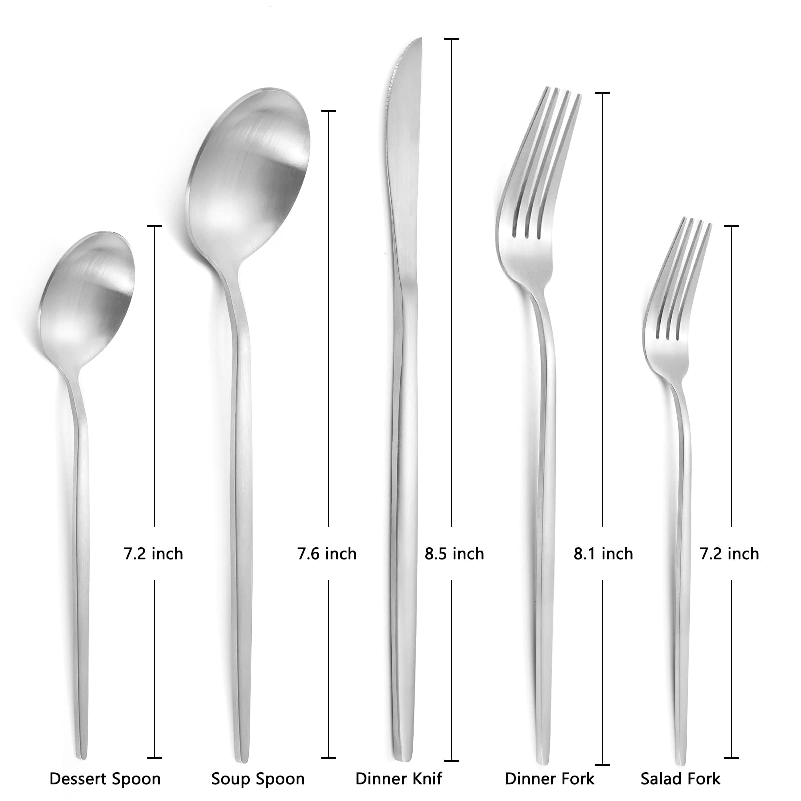 Silverware Set For 8, Lazahome Stainless Steel Flatware Cutlery Set, 40-Piece Kitchen Utensil Set Include Spoons And Forks Set,