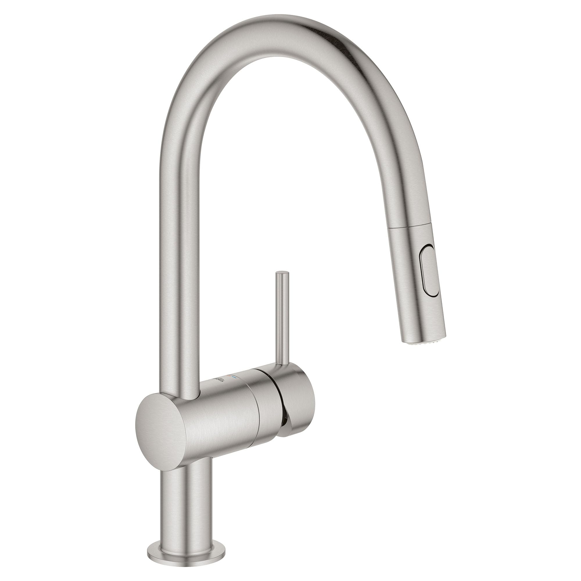GROHE 31378DC3 Minta Pull-Out Kitchen Faucet with Sprayer Supersteel (Stainless Steel)