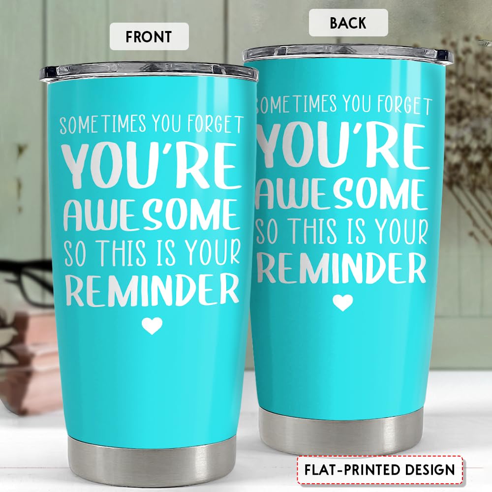 Sandjest Sometimes You Forget That Youre Awesome So This Is Your Reminder Tumbler Gift Set - Birthday, Christmas Inspirational G