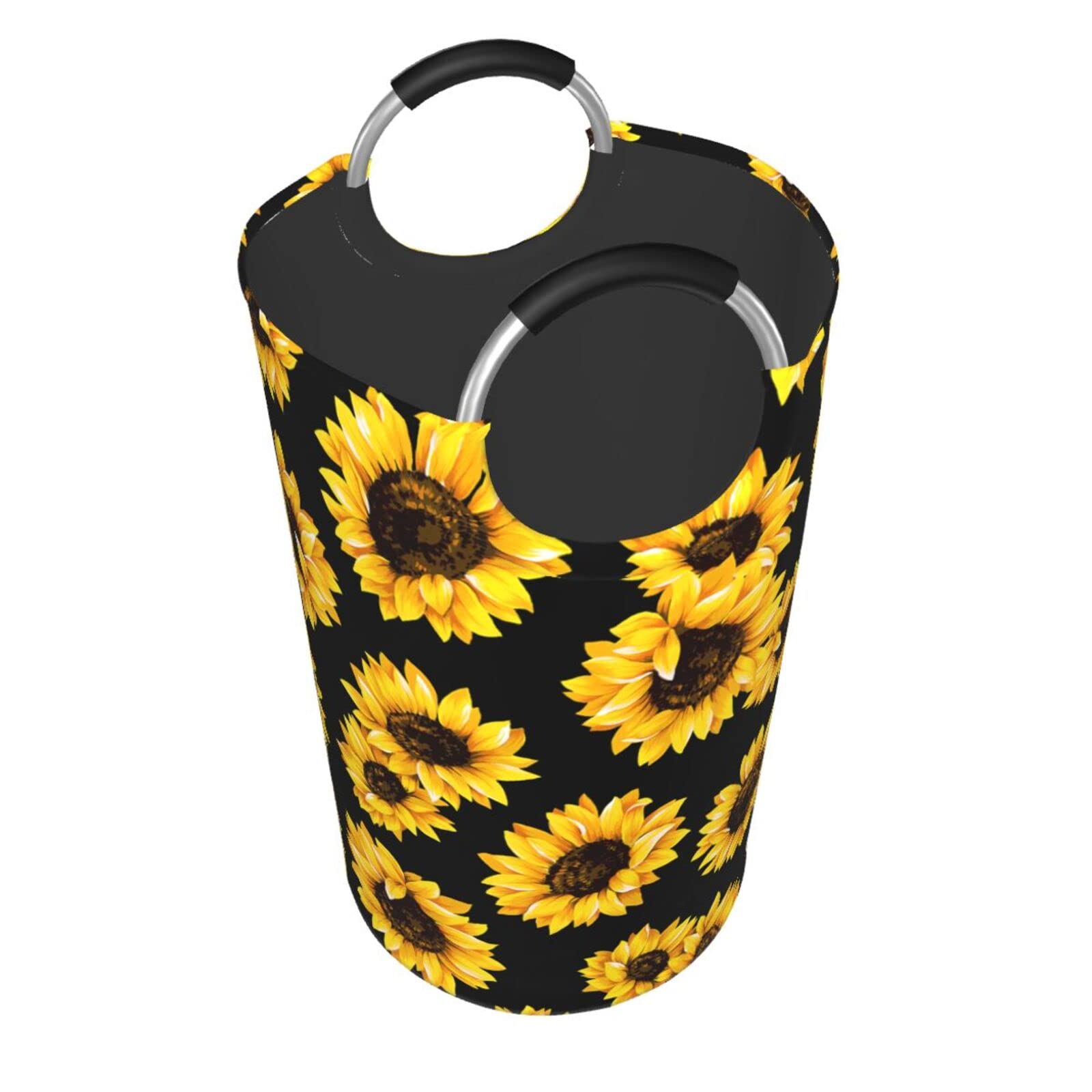 Yisumei Laundry Basket Clothes Hamper Collapsible Durable Dirty Clothes Storage Laundry Organizer Black Sunflower For Kids Adult