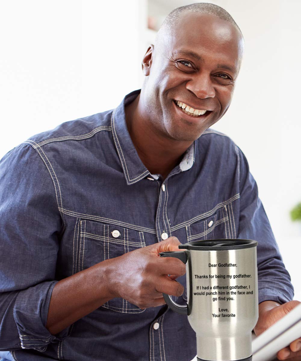 Spreadpassion - Dear Godfather Tumbler - Stainless Steel Novelty Tumbler For Birthday And Anniversary Parties - Gift Idea For Ap