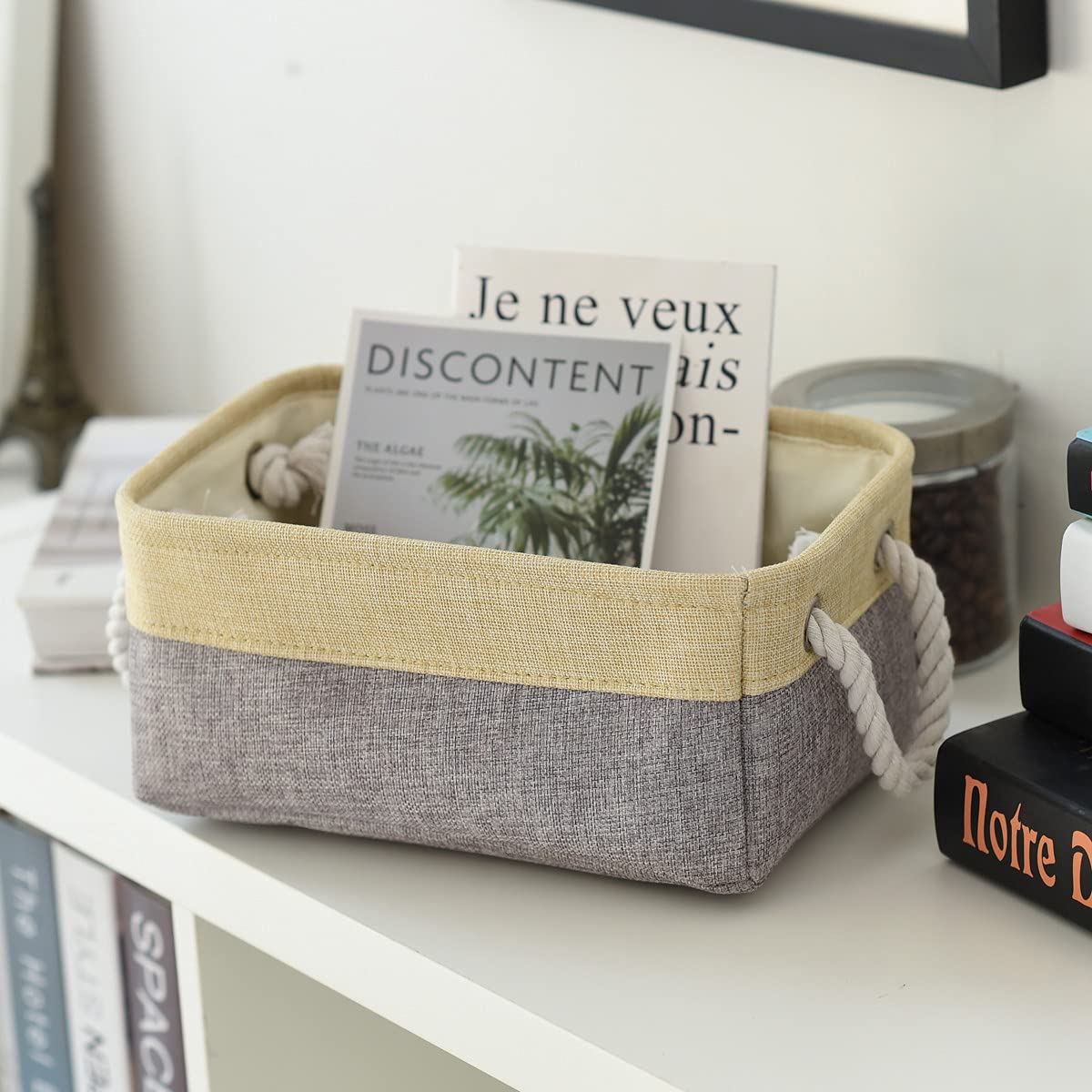 Sacyic Fabric Storage Baskets For Organizing(6 Pack) Small Baskets For Shelves,Storage, Laundry, Nursery, Closets, Decorative Ba