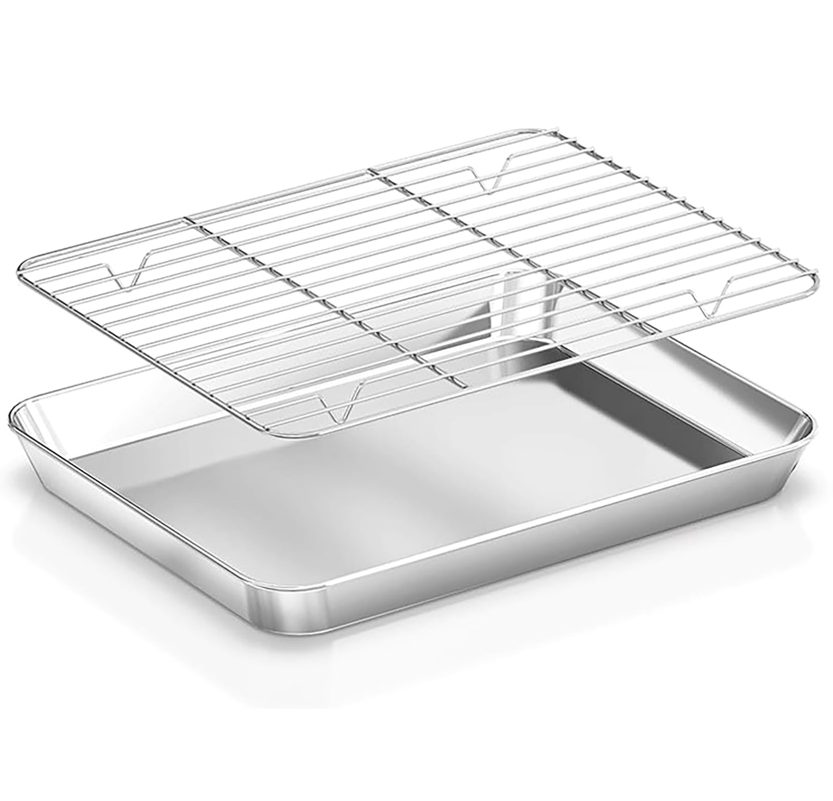 Spuare Tray 2 Sets, 9.25 in x 6.9 in Stainless Steel, Flat Bottom, for Serving Trays Dish Plate Tea Fruit Trays Cosmetics Jewelr
