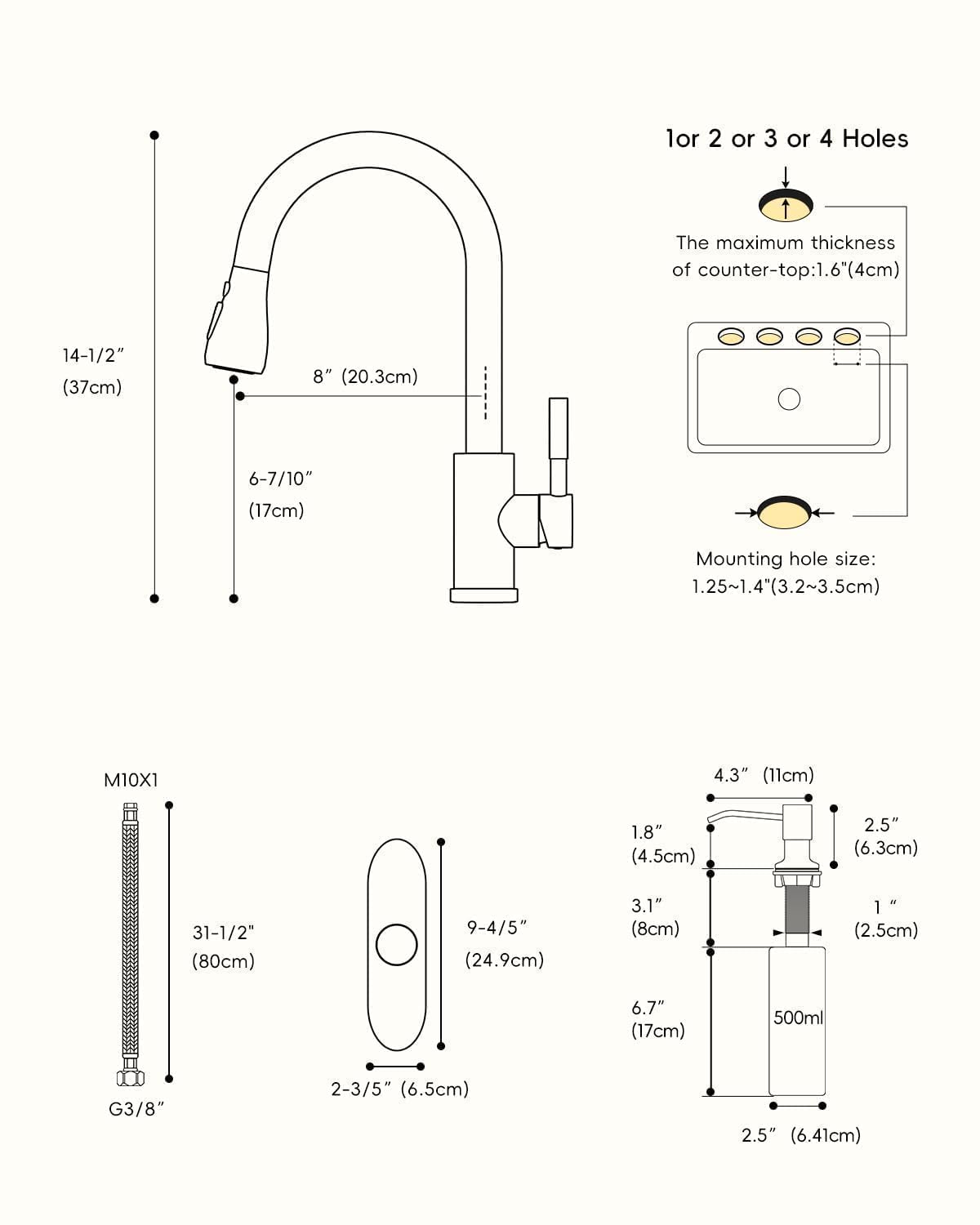 Appaso Bronze Touchless Kitchen Sink Faucet With Pull-Down Sprayer And Soap Dispenser, Oil Rubbed Bronze Kitchen Faucet Touchles