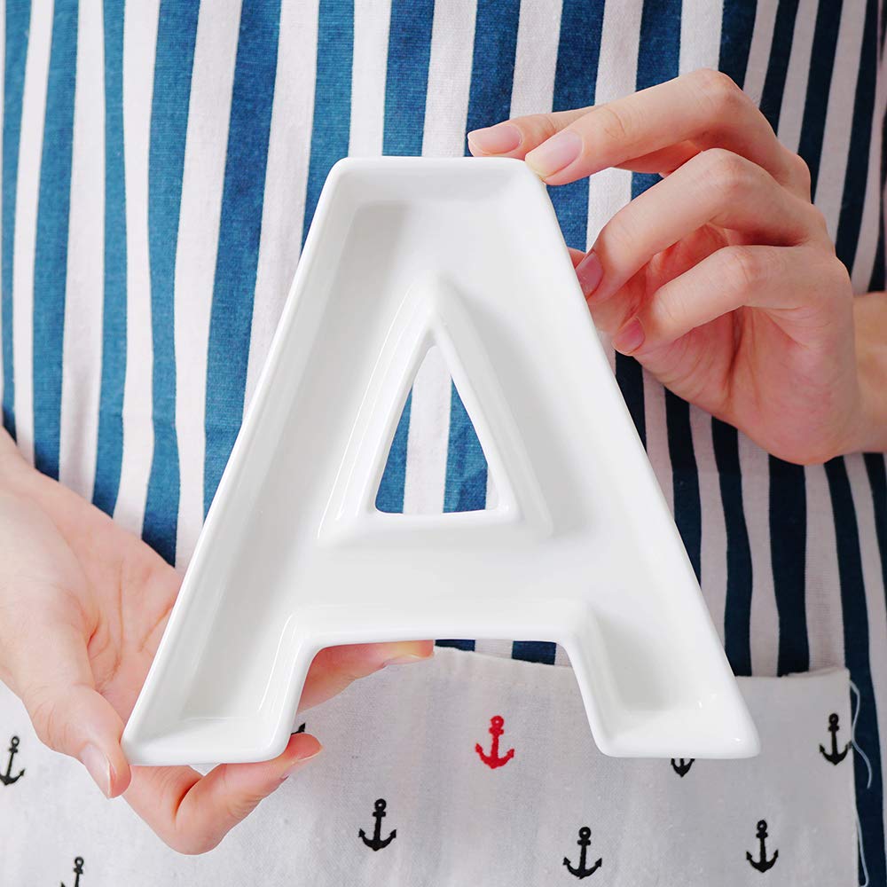 Coffeezone Name Plates Small Letter Dishes For Candy And Nuts, Home Decoration For Party (Letter A)