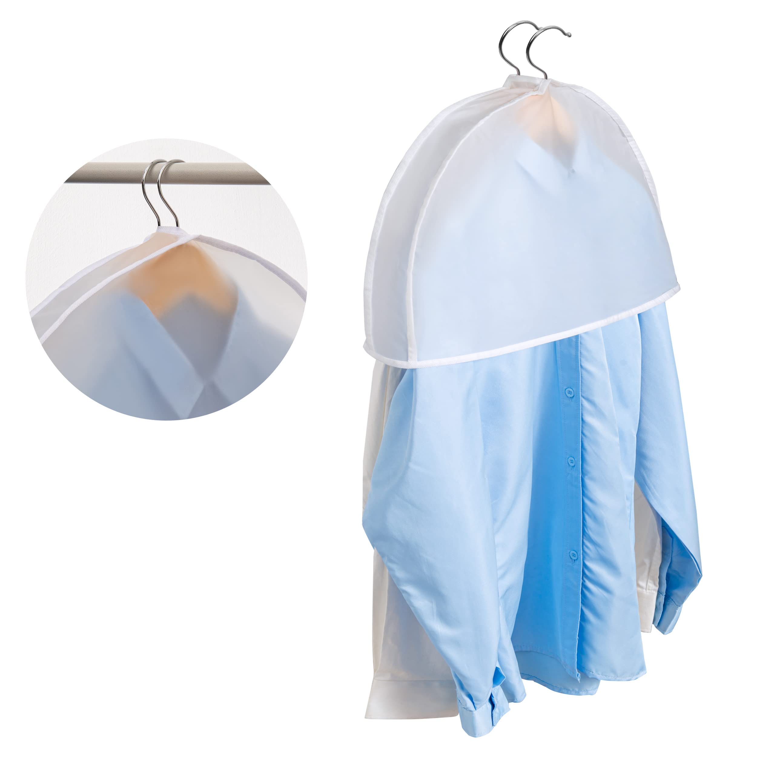 Shoulder Covers Plastic Hanger Covers for Clothes (Set of 12) Closet Clothes Protectors Breathable Clear Jacket Cover with 2 '' Gusset for Suit  Coat  Jackets  Blouses  Dress - 24 ' ' x12 '' x2 ' '/12 Pack