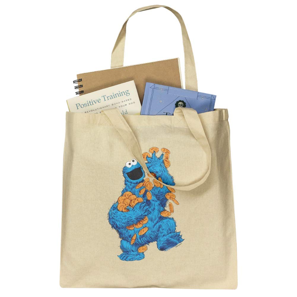 Graphics & More Sesame Street Vintage Cookie Monster Grocery Travel Reusable Tote Bag