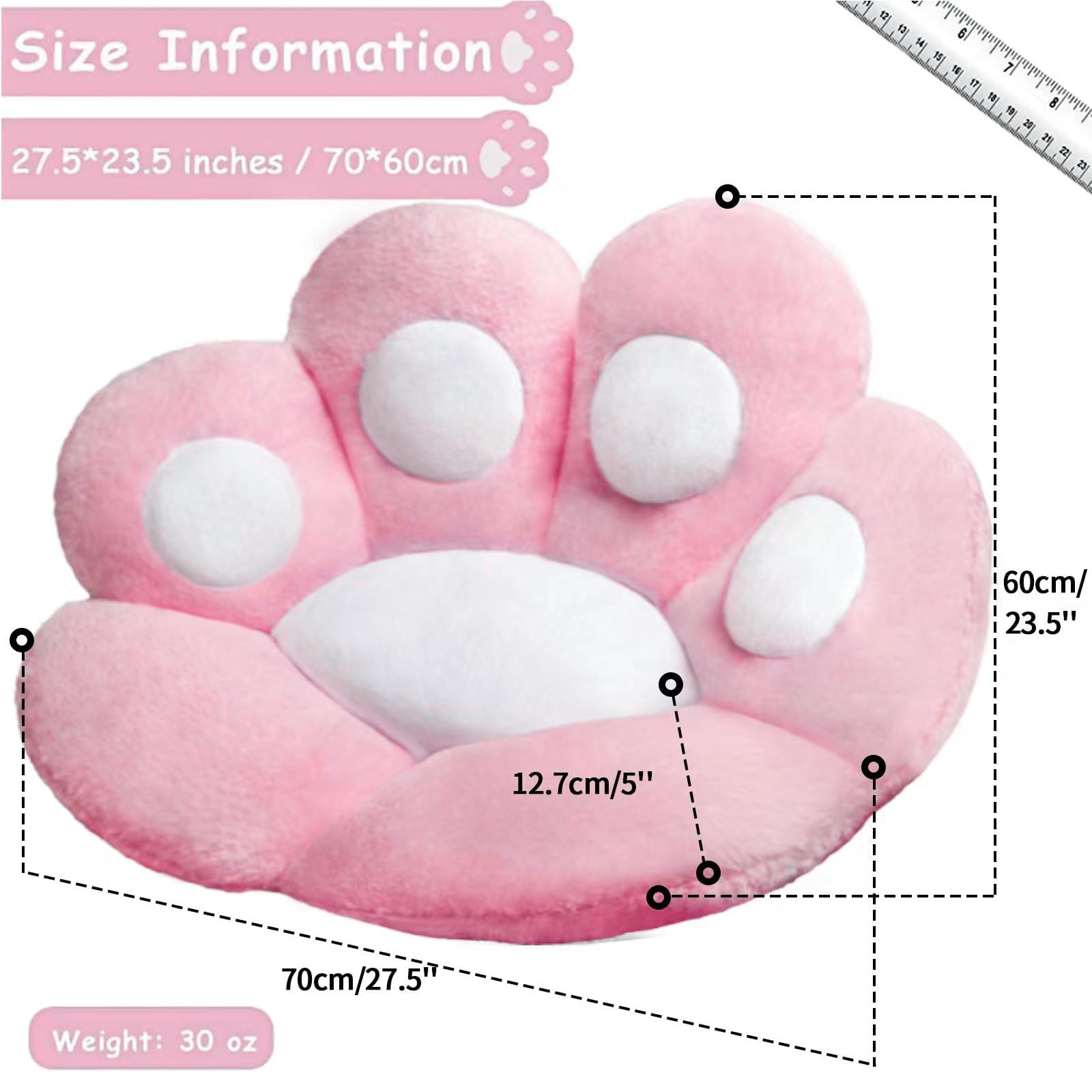 Dobuono Cat Paw Cushion Kawaii Office Desk Chair Cushion Comfy Plush Cat Paw Shape Gaming Chair Cushion Bear Cute Seat Cushion F