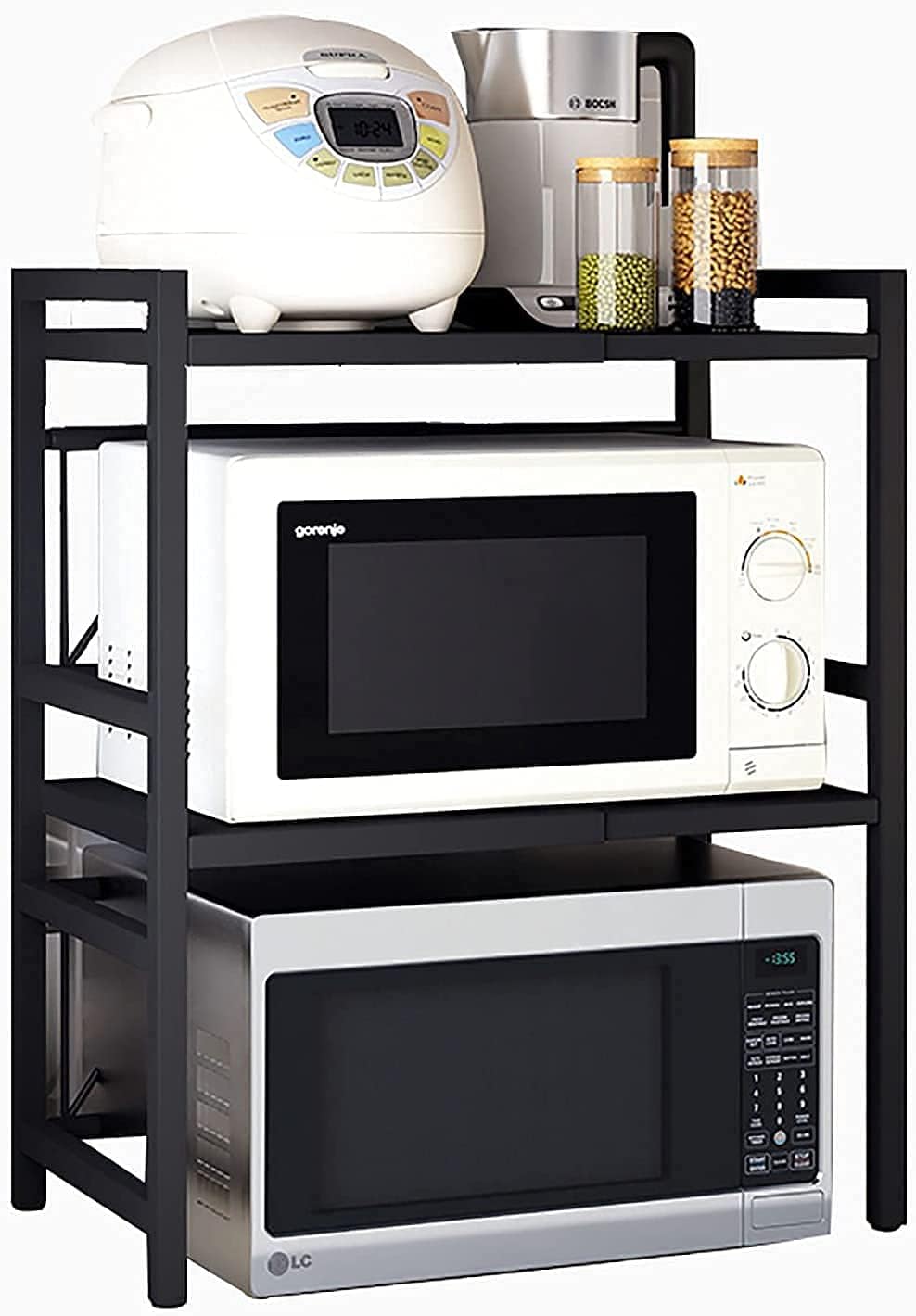 Indian Decor Xl55702 Microwave 3 Tier Oven Rack Shelf With Storage For Kitchen Counter Organiser Printer Standmicrowave Stand C