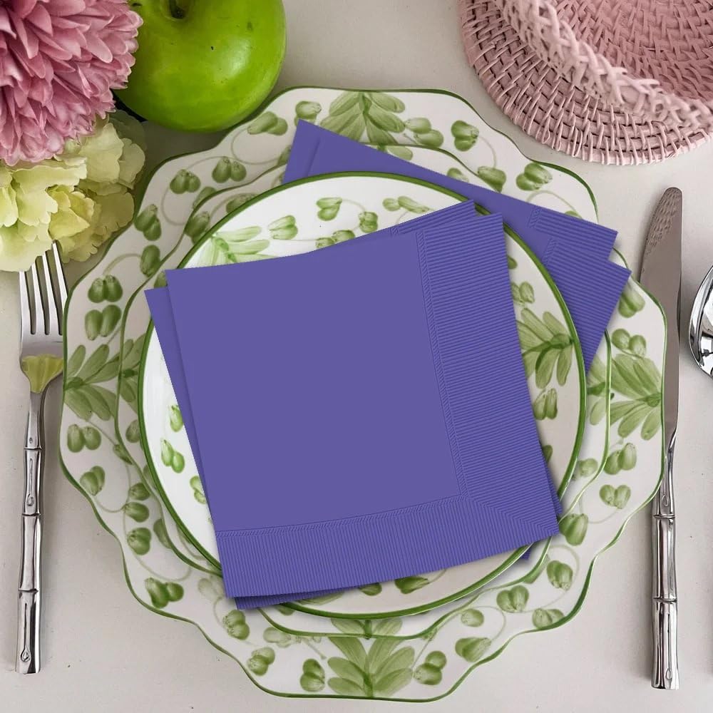 New Purple 2-Ply Luncheon Napkins - 6.5 (Pack Of 40) - Vibrant Paper Napkins - Perfect For Events & Parties
