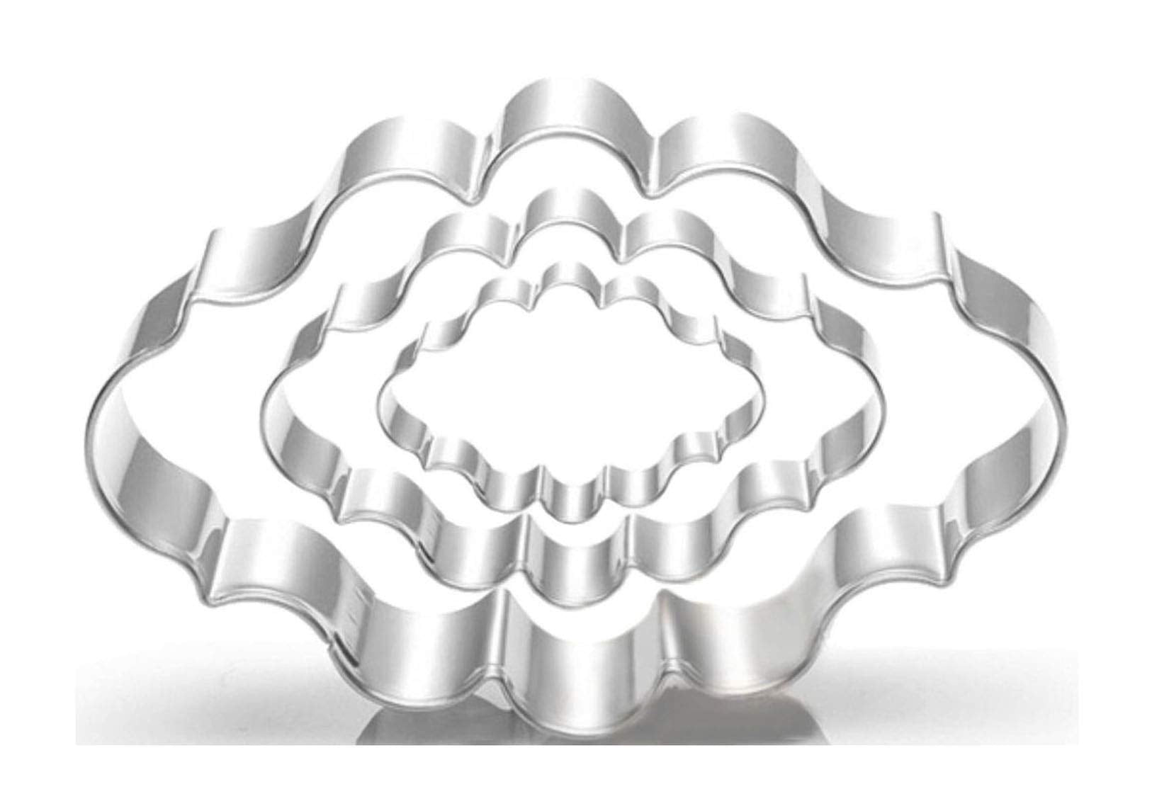 Wjsyshop 3 Piece Oval Plaque Frame Cookie Cutter