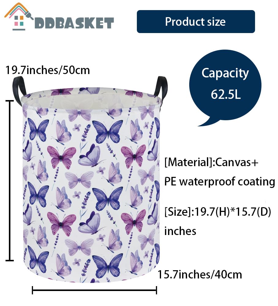 Ddbasket Butterfly Laundry Basket Kids Hamper For Nursery Boy And Girl Hamper Cute Kids Toys Storage Bin Organizer Room Decor Fo