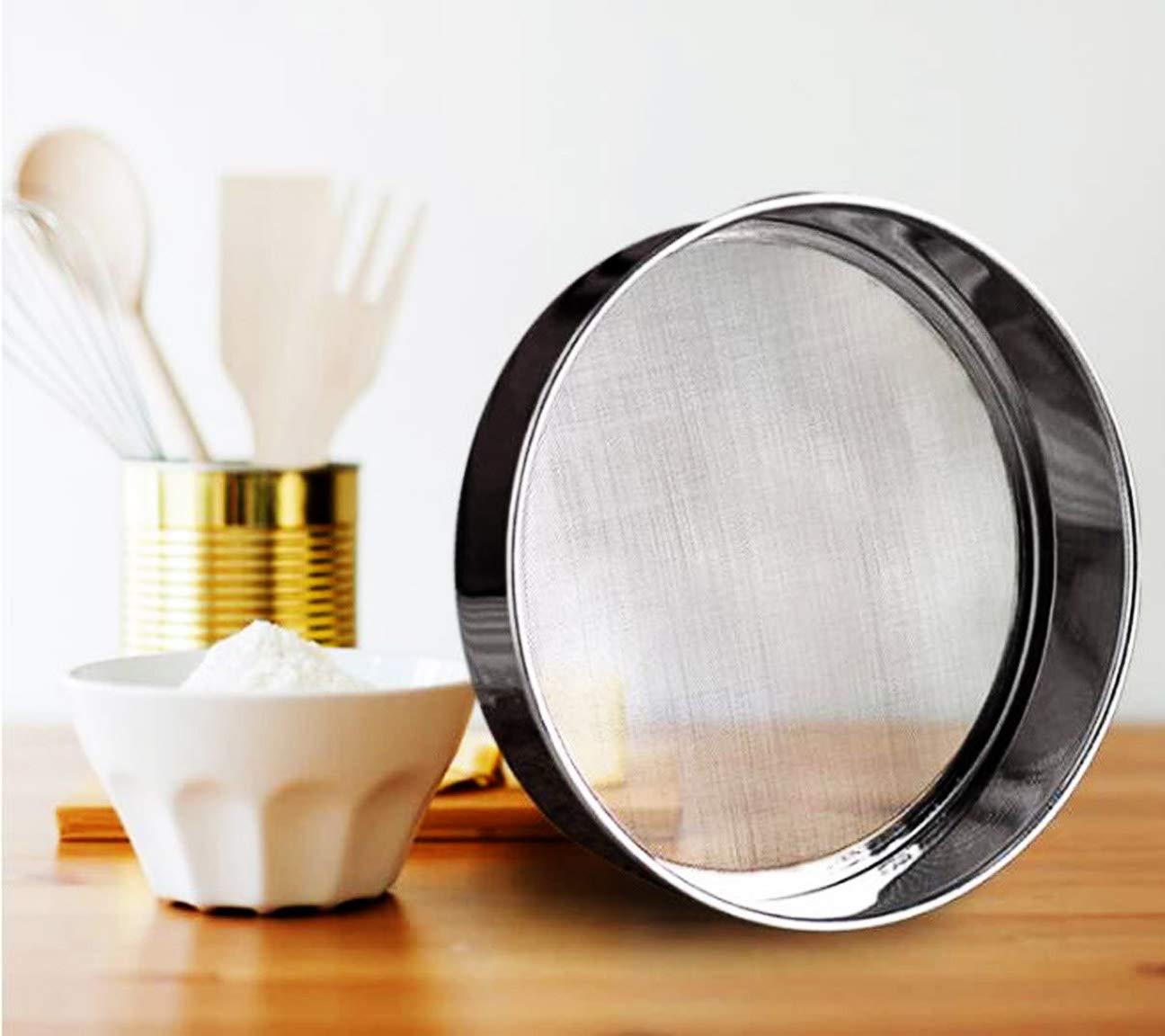 Sieve Fine Mesh, Stainless Steel Round Sifter For Baking, Flour Sieve, 8 Inch 40 Mesh And 6 Inch 60 Mesh, 2Pcs