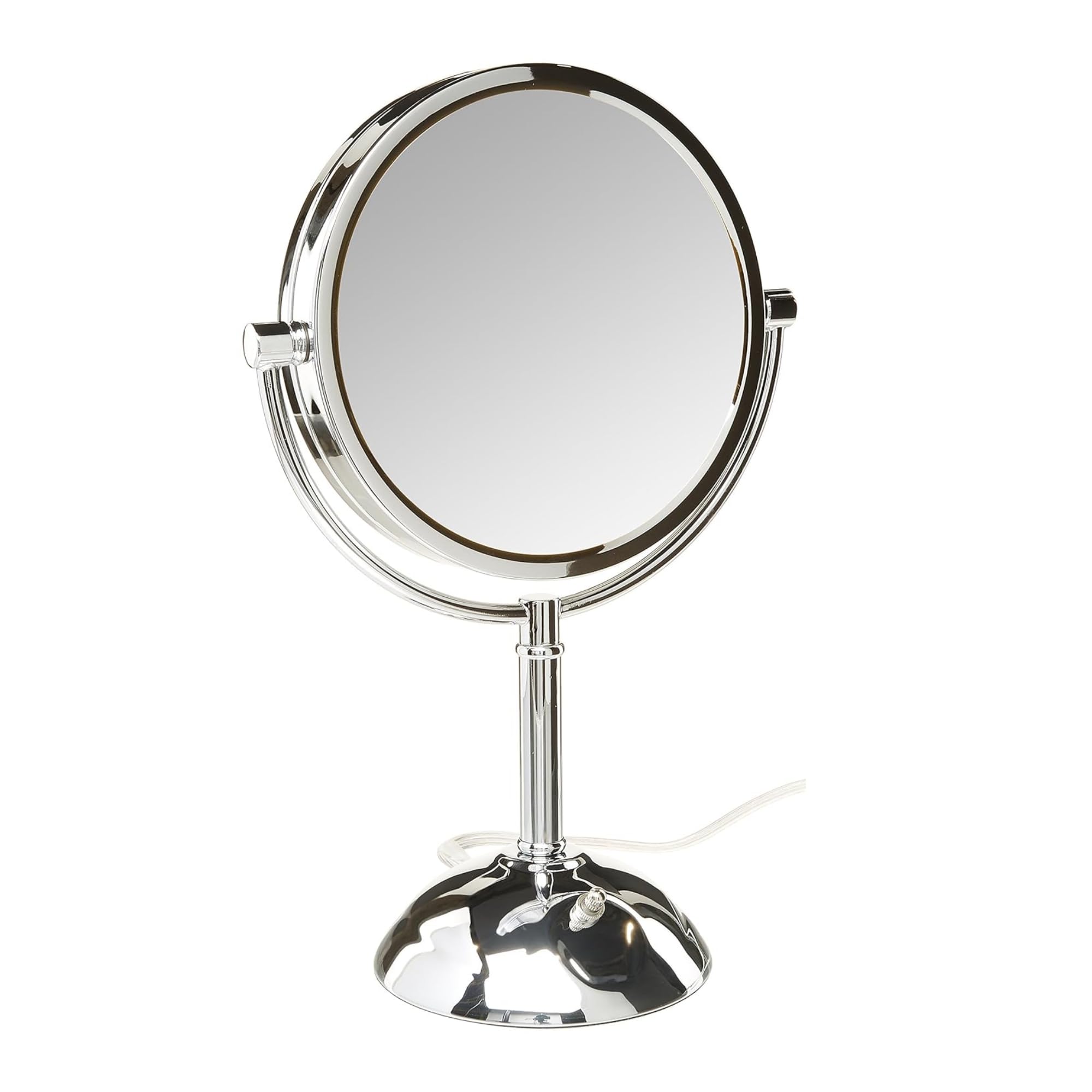 JERDON Lighted Makeup Mirror with Magnification - 1X and 8X Magnification - Chrome Finish - Model HL8808CL