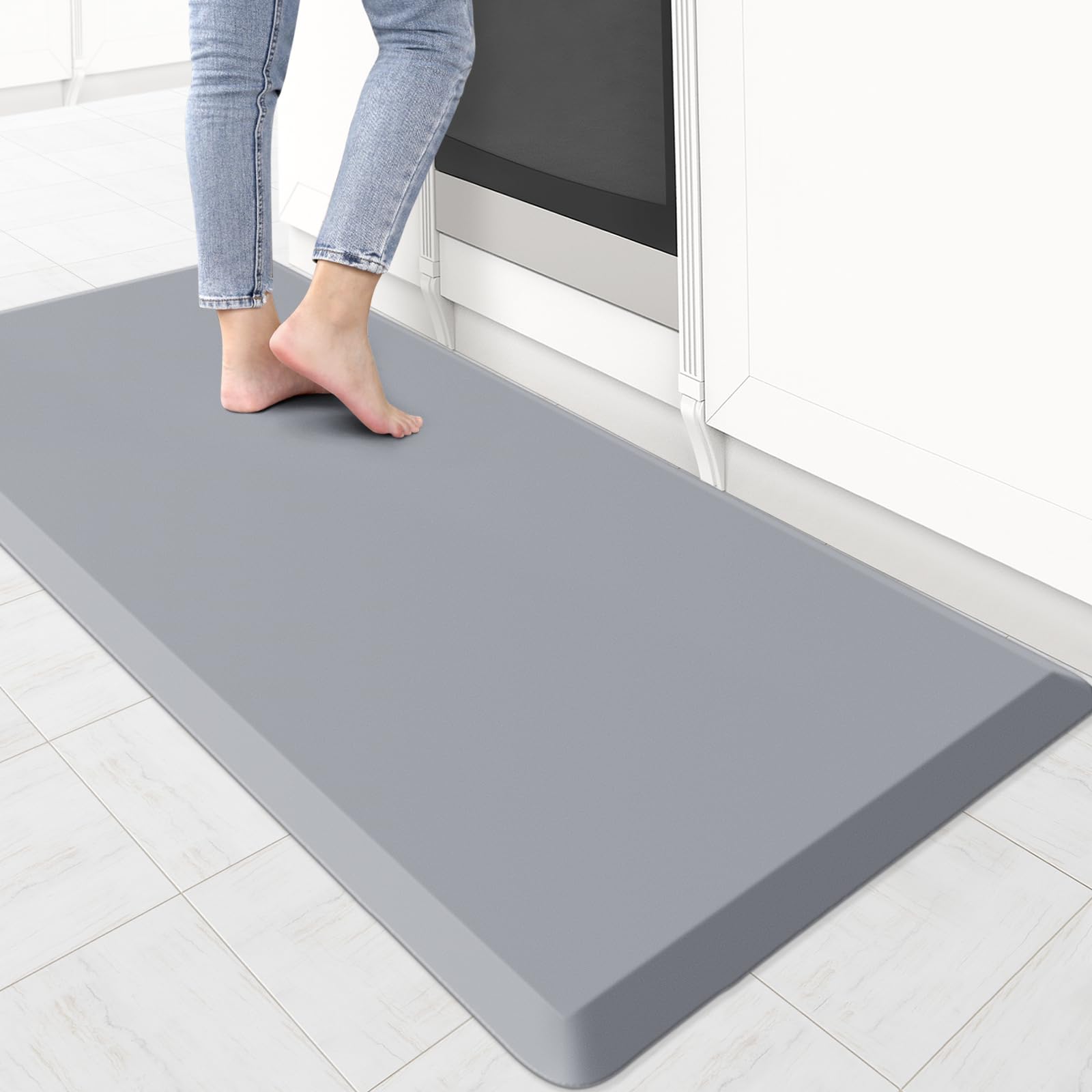 Kitchenclouds Kitchen Mat Cushioned Anti Fatigue Rug 22''X54'' Waterproof, Non Slip, Standing And Comfort Desk/Floor Mats For Ho