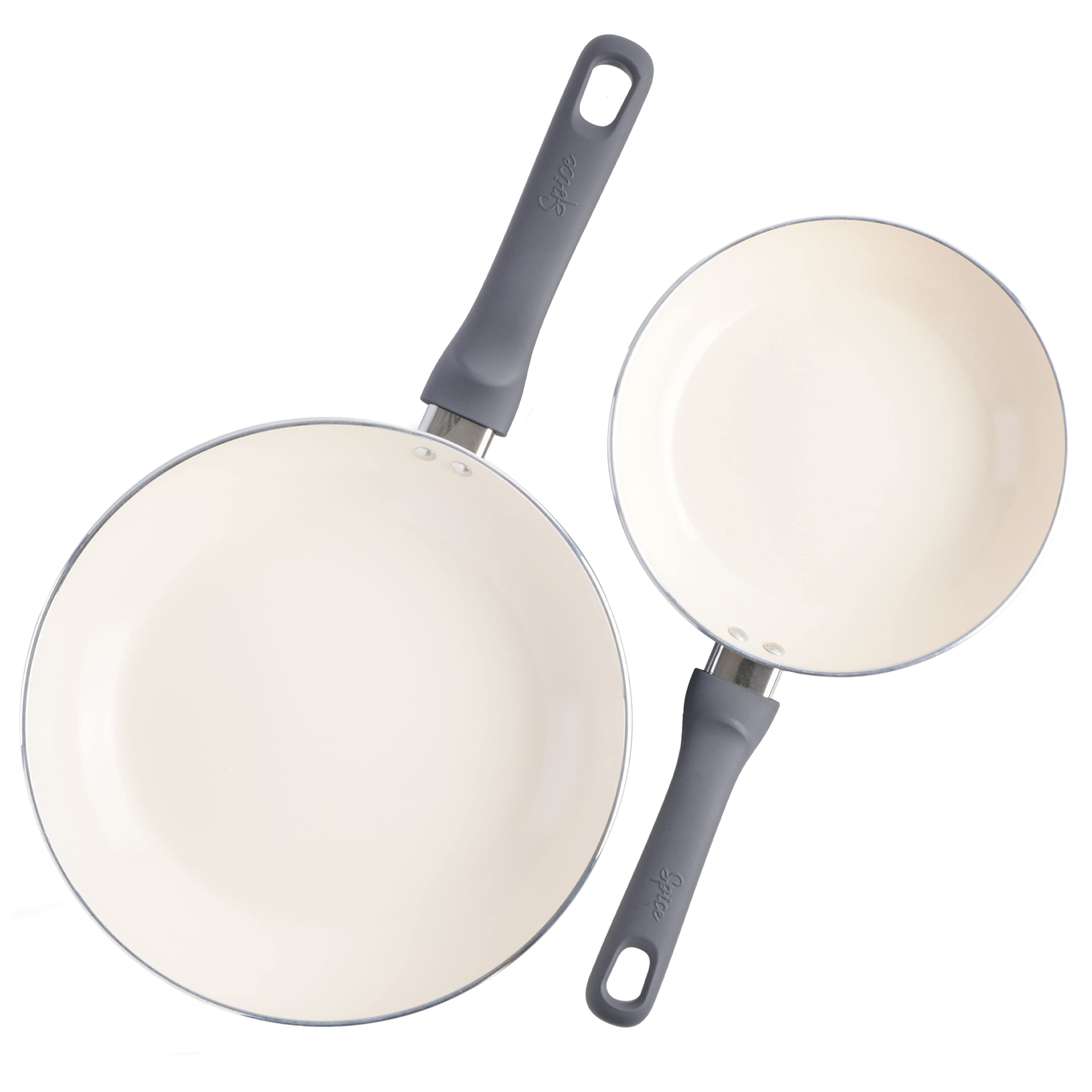 Spice By Tia Mowry Savory Saffron 2-Piece Fry Pan Set - Grey