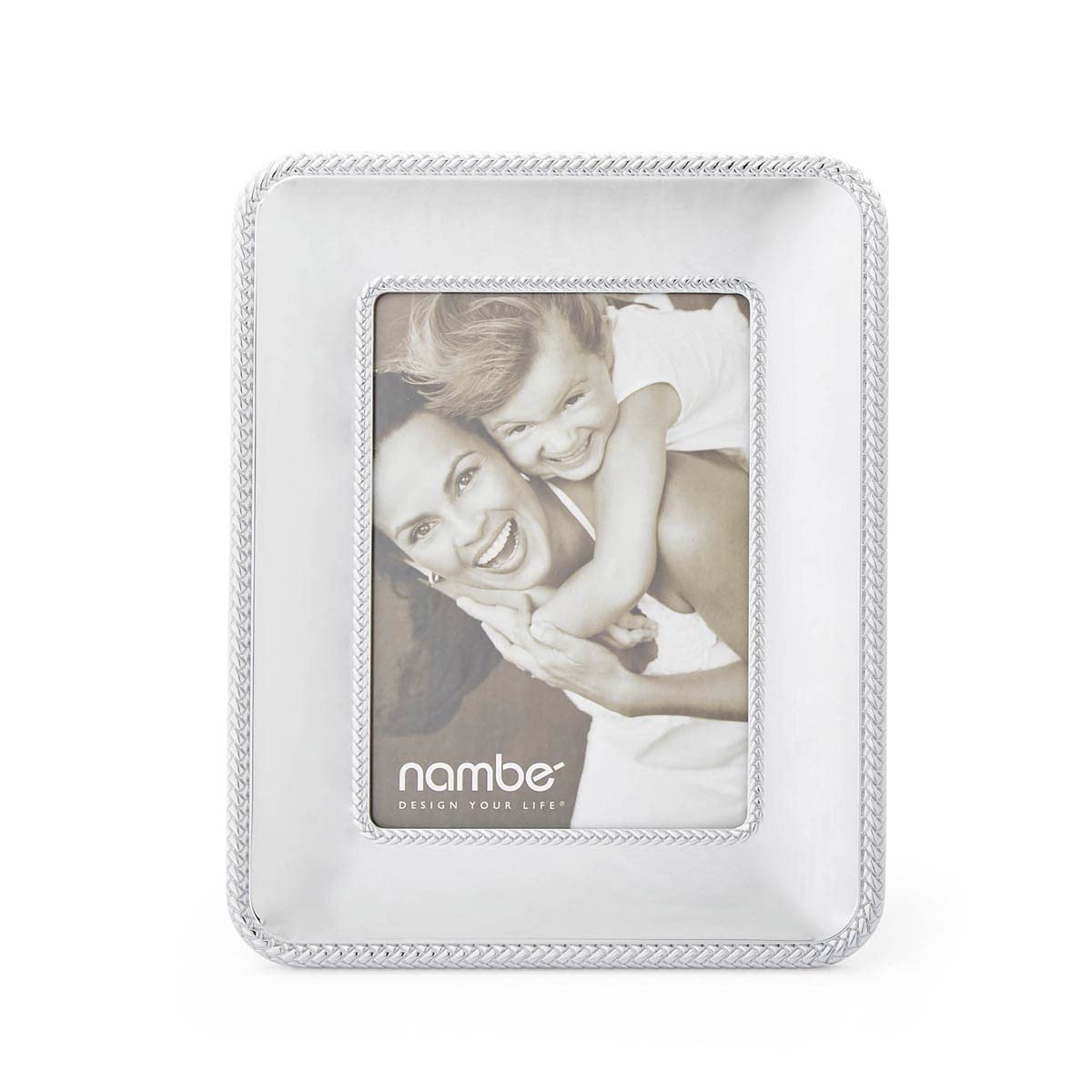 nambe Braid Picture Frame, 5    x 7 | Photo Frame with Tempered Glass | Braided Metal Design | Tabletop Display Family, Friends,
