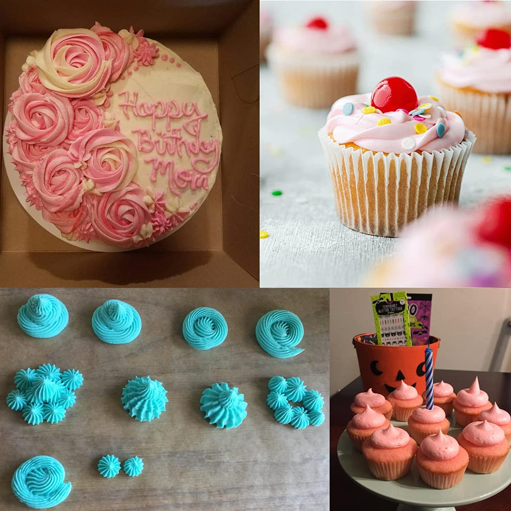 Large Piping Tips Set For Cake Cupcake Decorating,Stainless Steel Icing Piping Nozzles,5 Decorating Tips Pastry Tips Frosting Ti