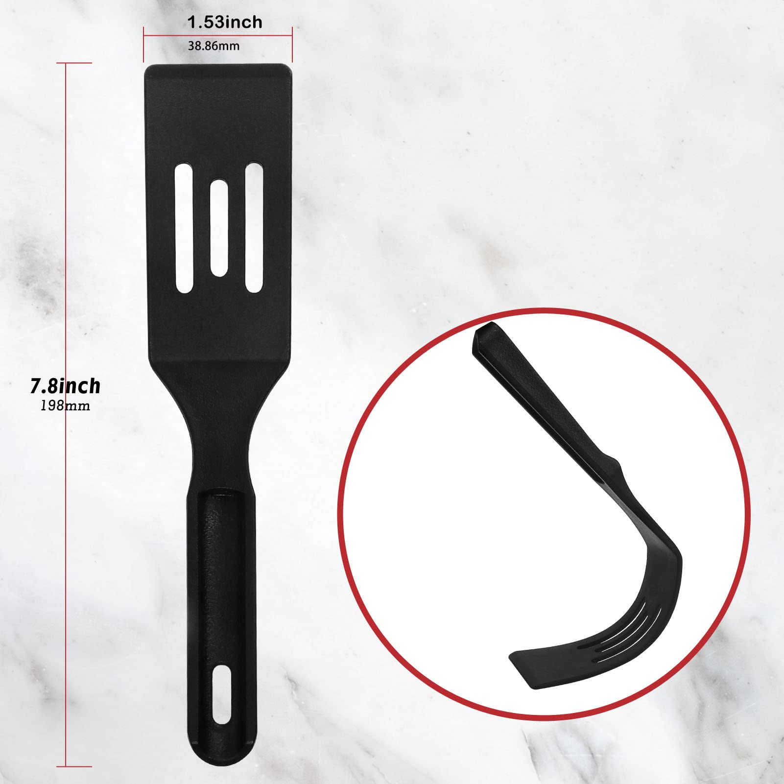 Professional Nylon Mini Spatula, Heat-Resistant Serving Spatula For Nonstick Pans, Small Turner For Brownies, Fried Eggs, Cakes,