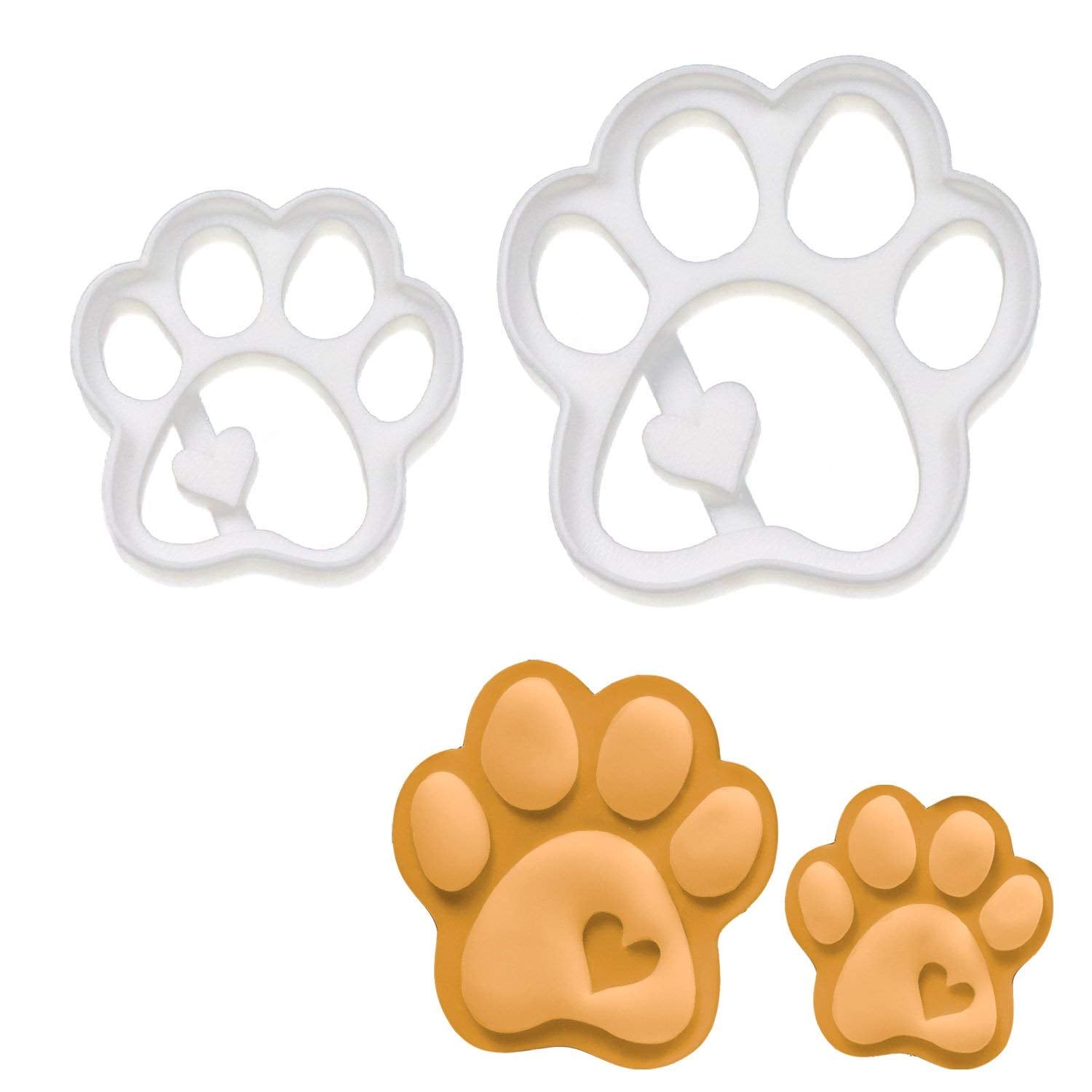 Set Of 2 Cute Paw Cookie Cutters (Small And Large Size), 2 Pieces - Bakerlogy