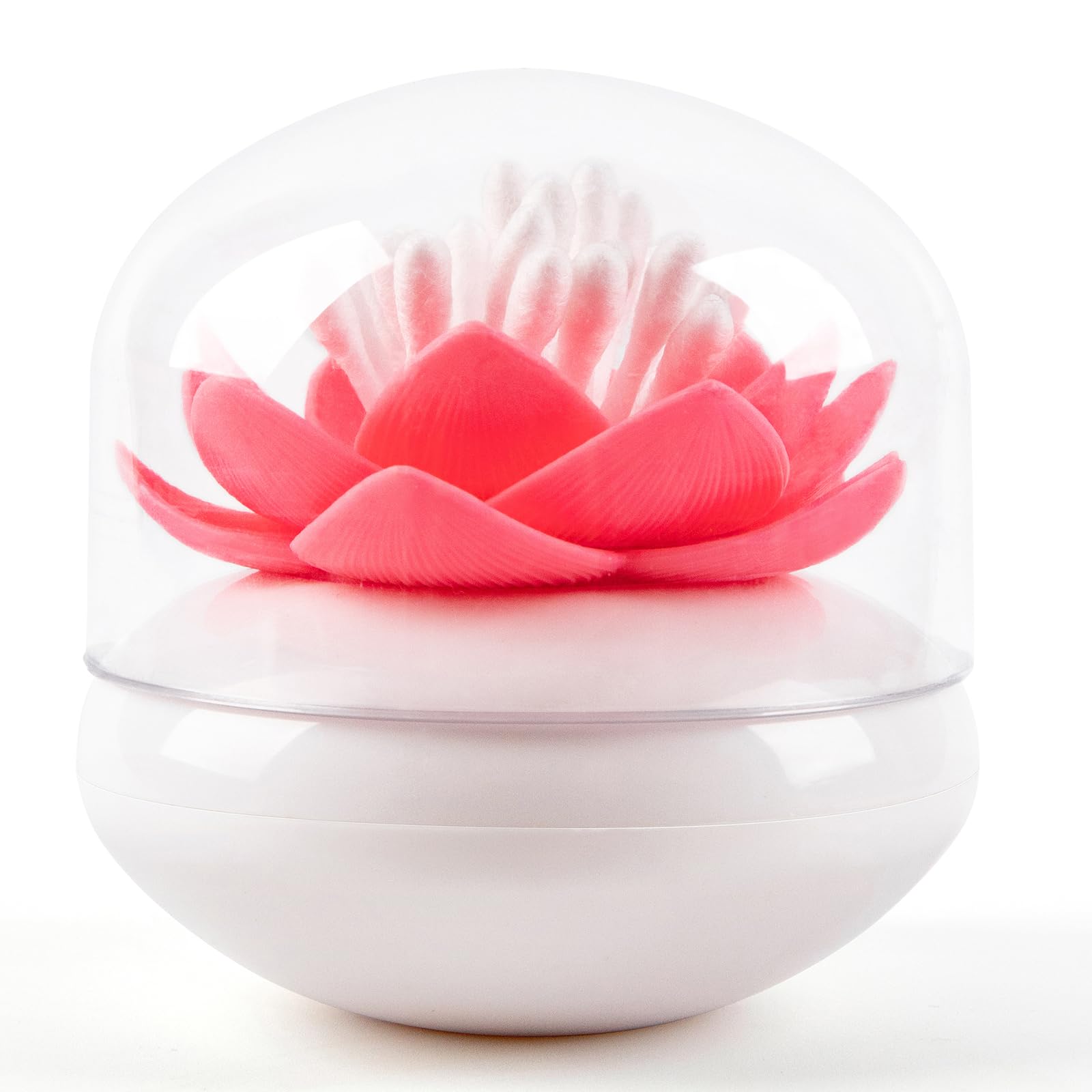 Bloss Lotus Cotton Swab Holder Q-Tip Holder Cotton Bud Swabs Toothpick Organizer Dustproof Holder Home Decor - Pink
