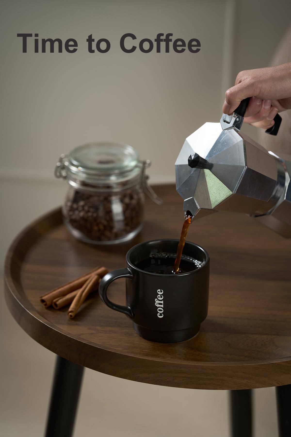 Lauchuh Coffee Mug Set, Porcelain Stackable Coffee Mugs With Rack,15 Oz Cappuccino Cup Coffee Cups For Coffee, Tea, Cocoa, Milk,