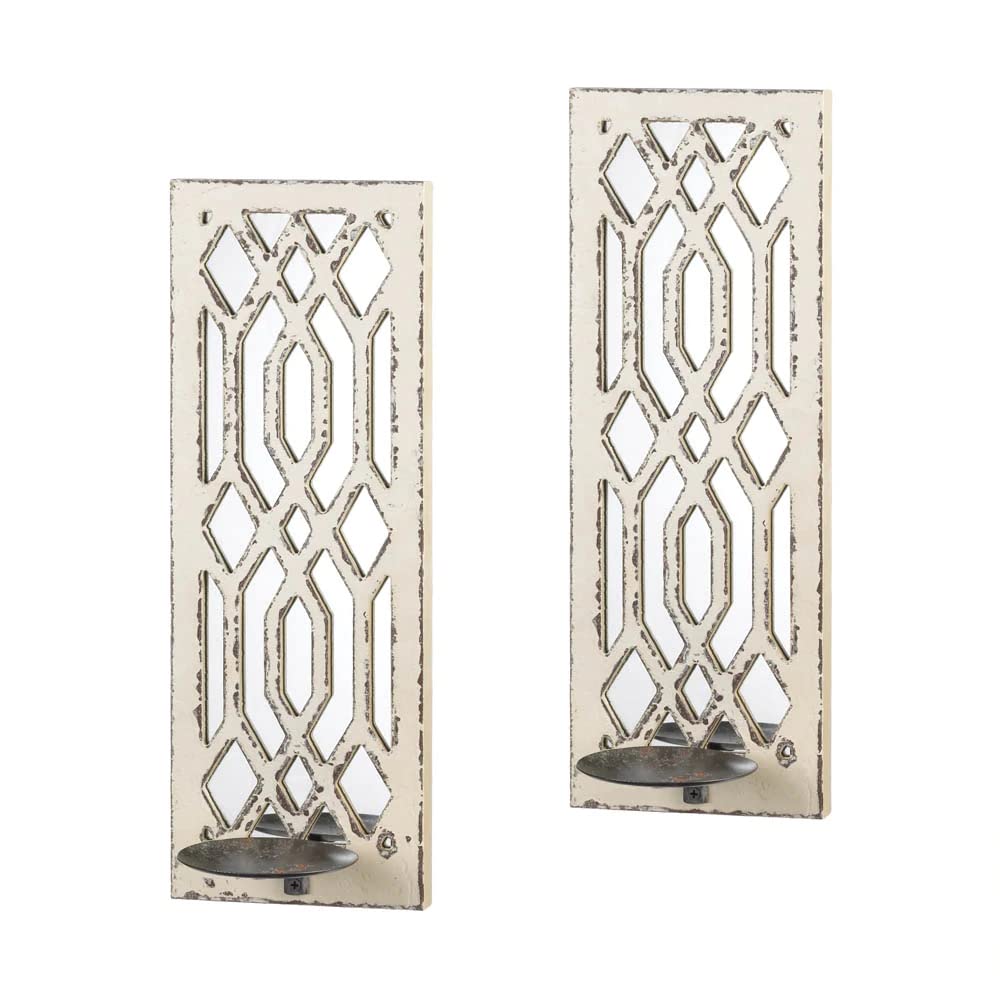 Accent Plus Deco Mirror Candle Wall Sconce (Set of 2) 17.25 Tall