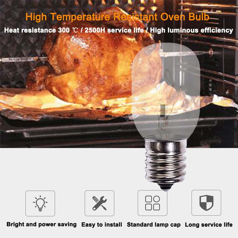 8206232A Microwave Oven Light Bulbs,6 Pack 40W 125V E17 Under Hood Microwave Oven Light Replacement Parts,Exact Fit For Whirlpoo