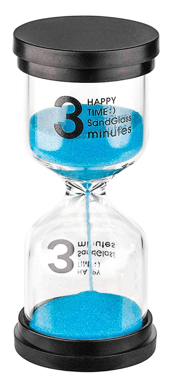 Hourglass Timer 3 Minute Sand Timer: Colorful Sand Clock 3 Minute, Small Blue Sand Watch 3 Min, Plastic Hour Glass Sandglass Tim