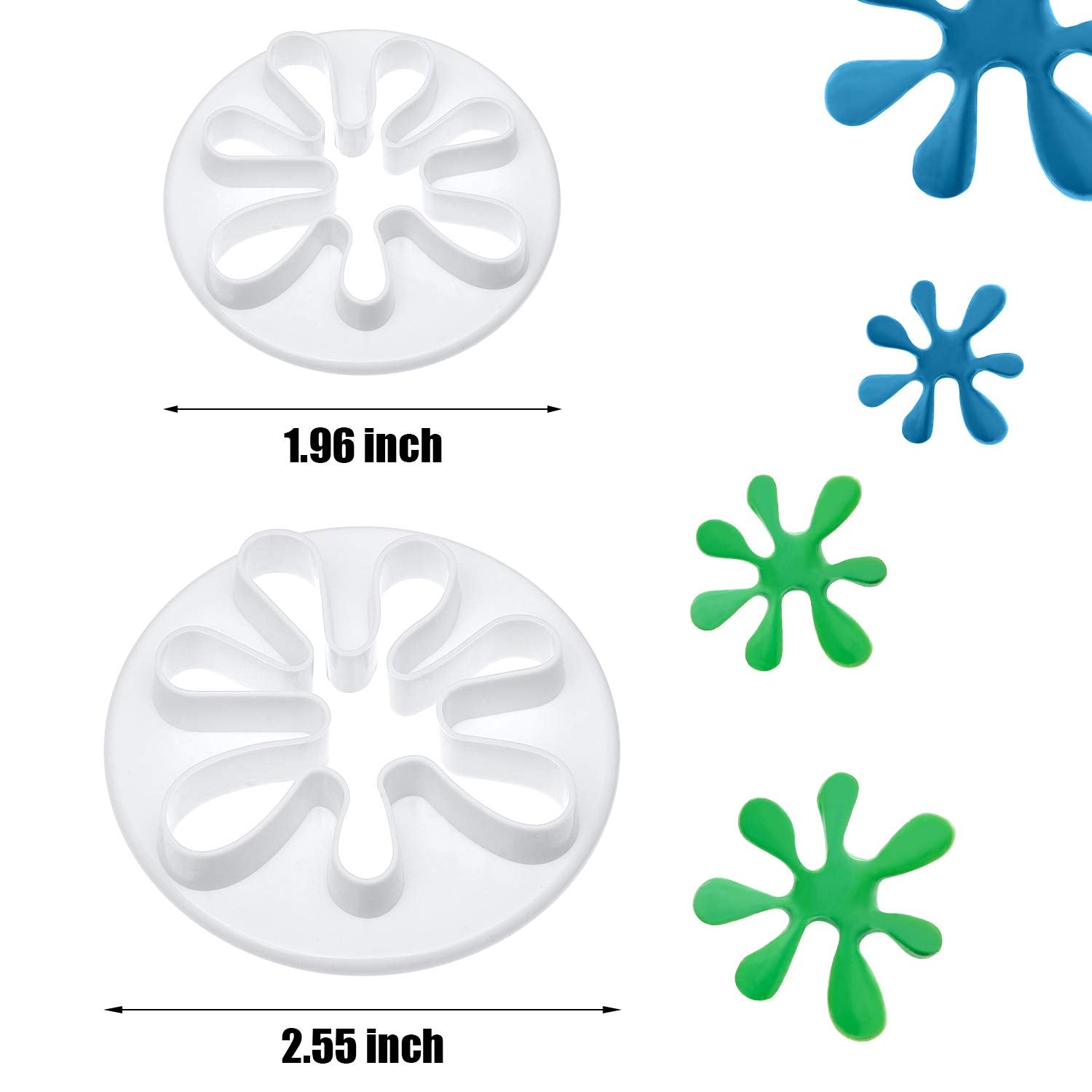 6 Pieces Paint Cookie Mold Splatter Fondant Mold For Cake Cupcake Decoration Polymer Clay Crafting Projects