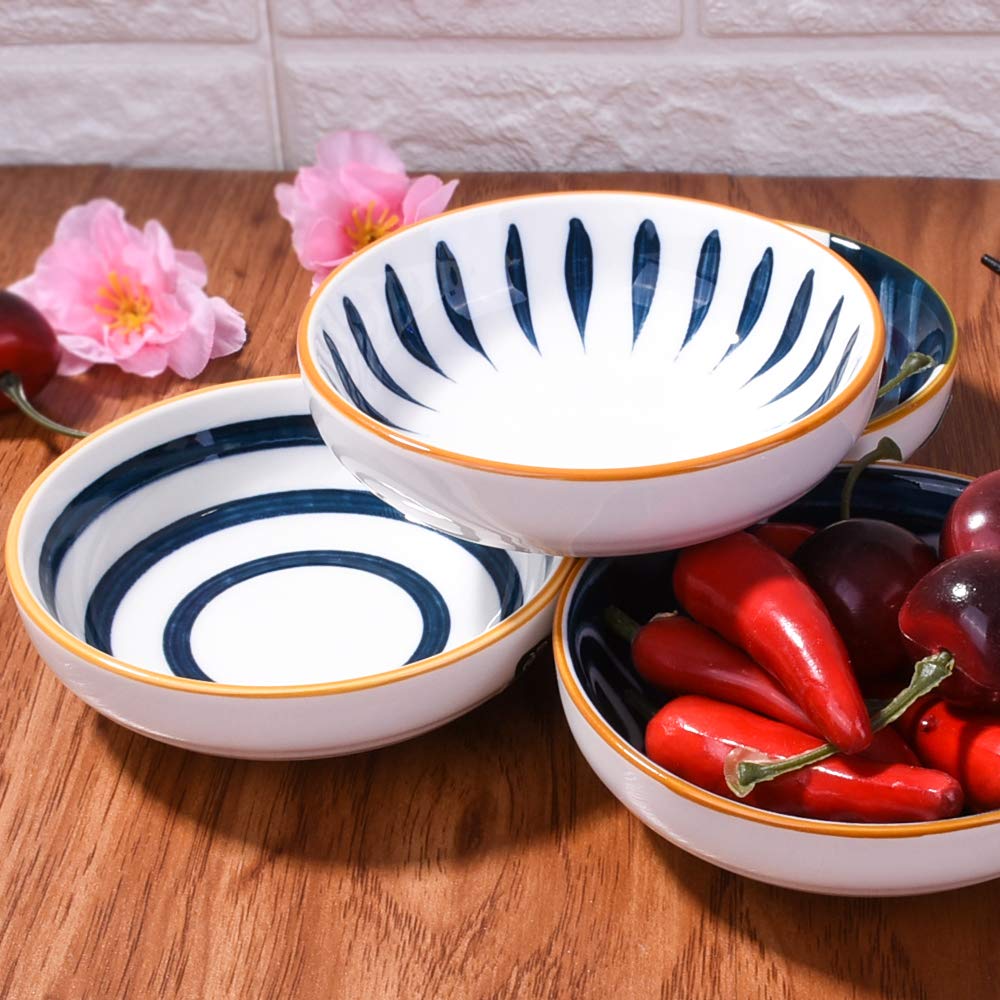 Cerficer Japanese Side Dishes Set Of 4, Soy Sauce Dishes, Dipping Bowls Set