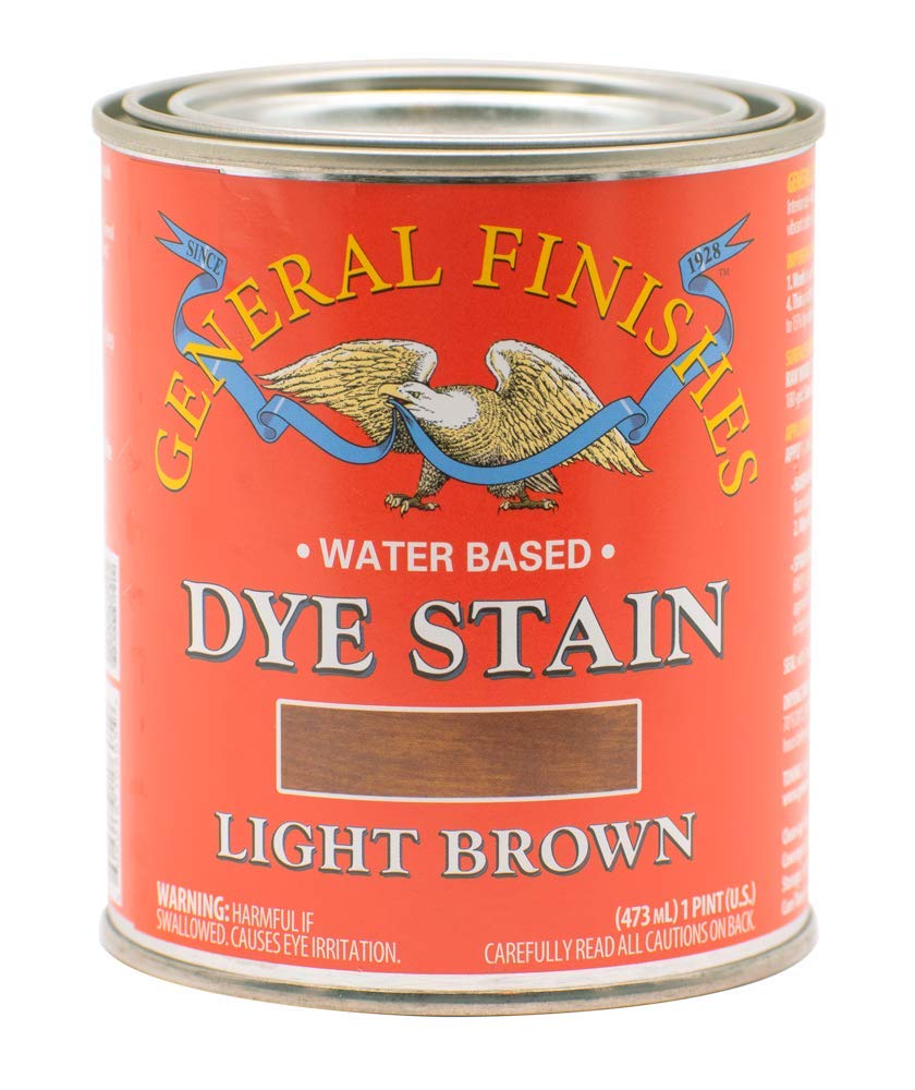 General Finishes Water Based Dye, 1 Pint, Light Brown-New Condition