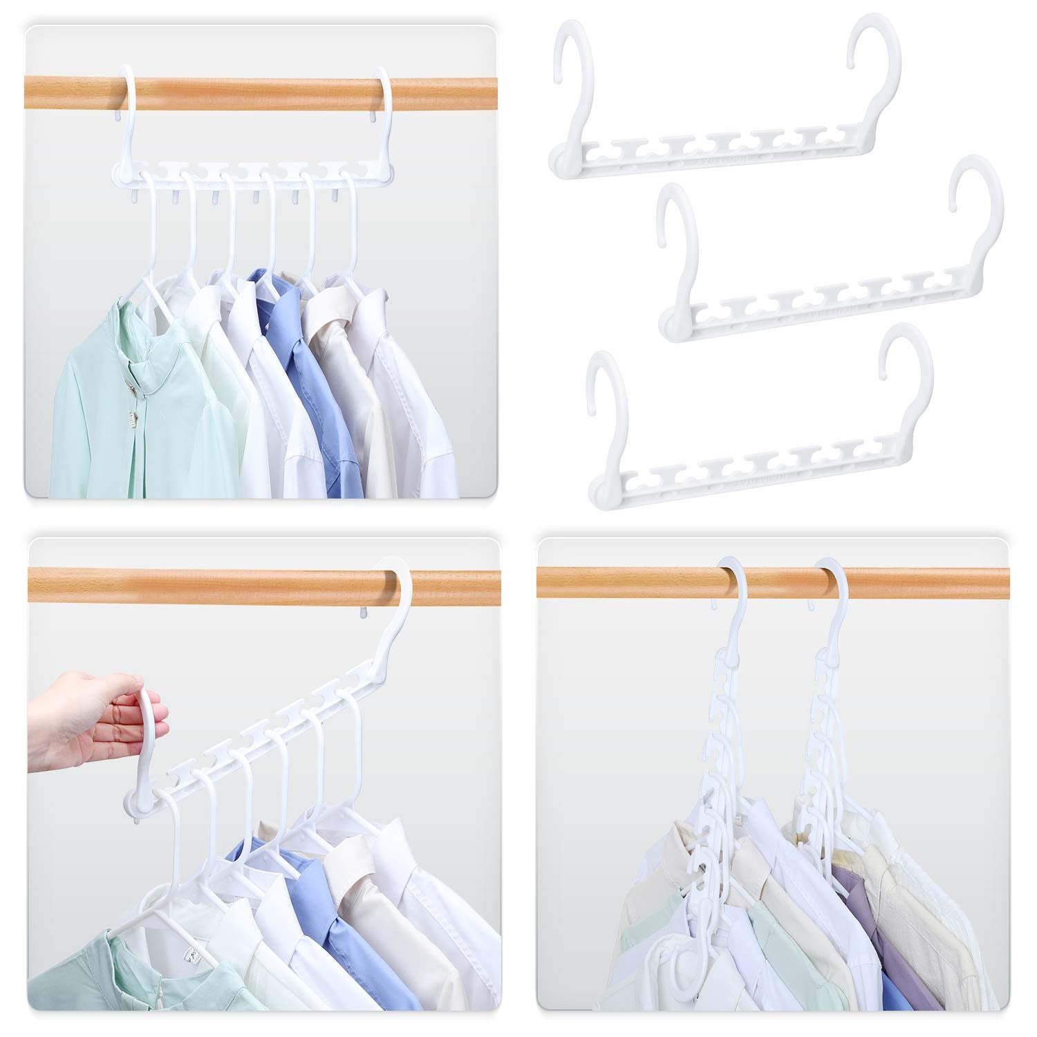 House Day Sturdy Plastic Space Saving Hangers Cascading Hanger Organizer Pack Of 20 Closet Space Saver Multifunctional Hangers F