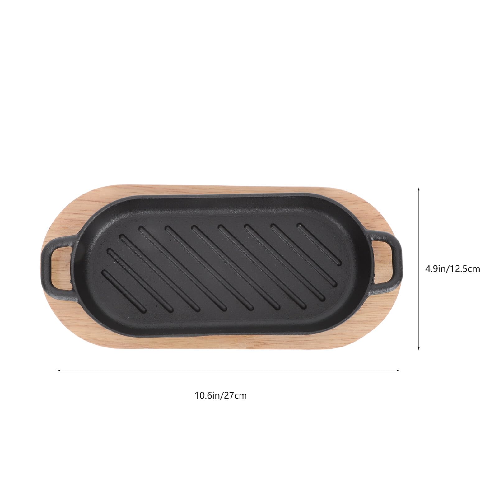 Sizzling Plate With Wooden Base- Cast Iron Steak Platter Pre- Seasoned Cast Iron Fajita Pan Sizzling Fajita Pan Japanese Steak P